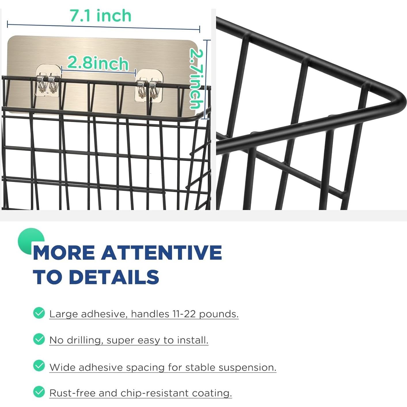 Cestas de Almacenamiento Ptinyiv 2pack Sin Perforación Negro