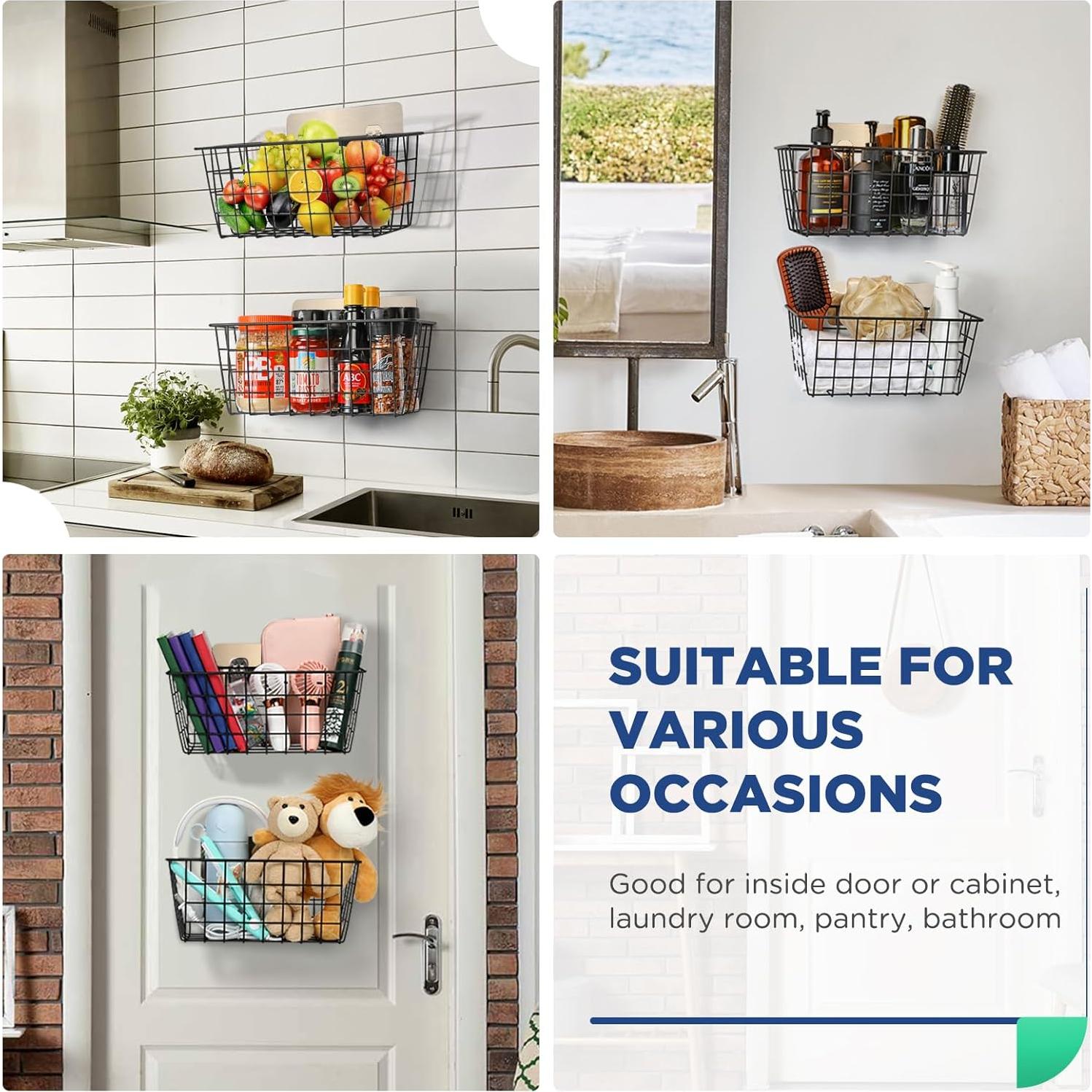 Cestas de Almacenamiento Ptinyiv 2pack Sin Perforación Negro