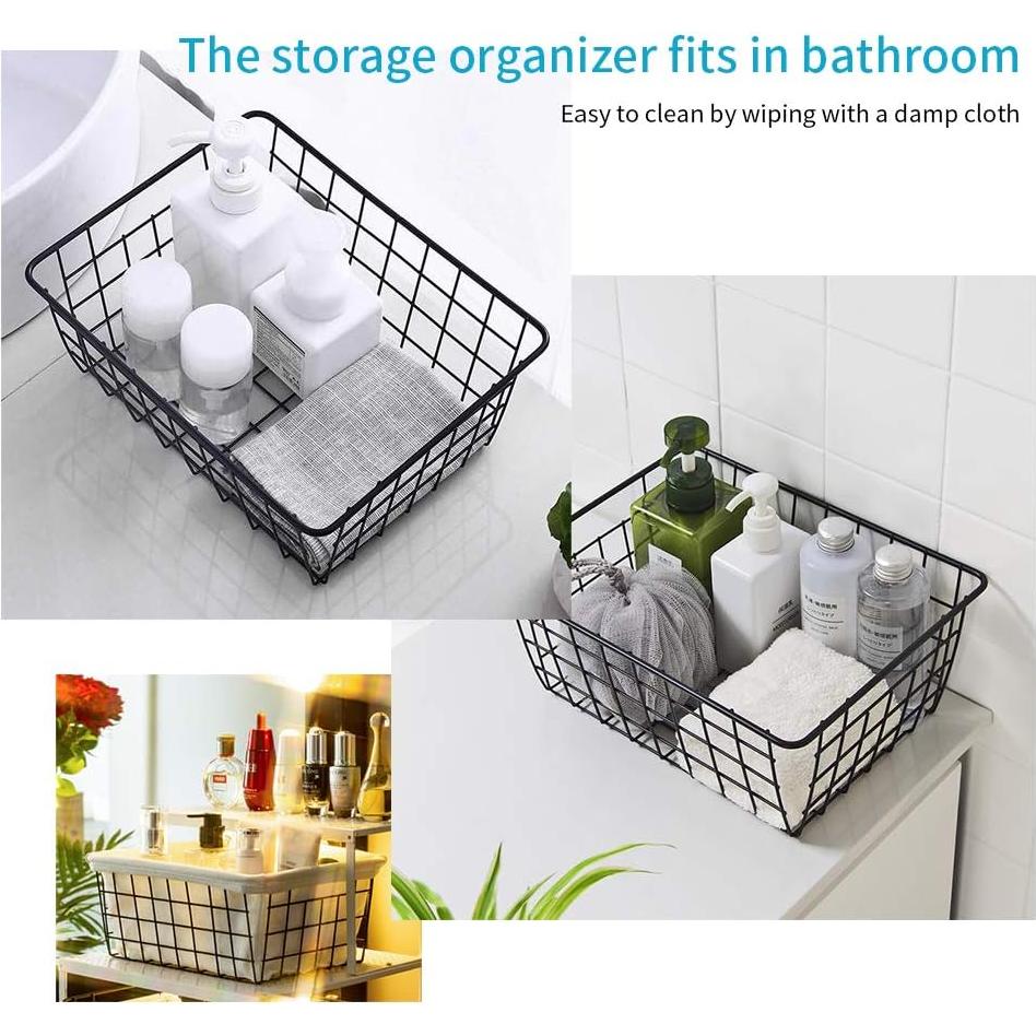 Cestas de Almacenamiento de Metal HXSEMAYIG 5PCS 28x21.8x11.9cm