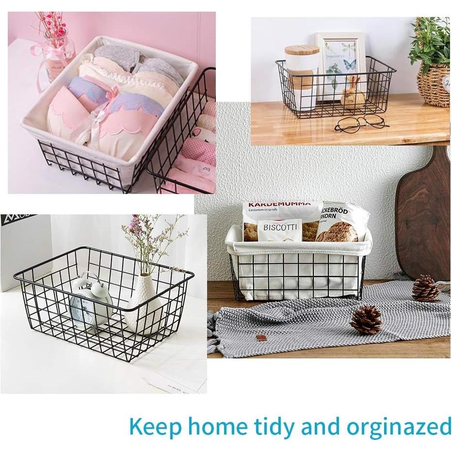 Cestas de Almacenamiento de Metal HXSEMAYIG 5PCS 28x21.8x11.9cm