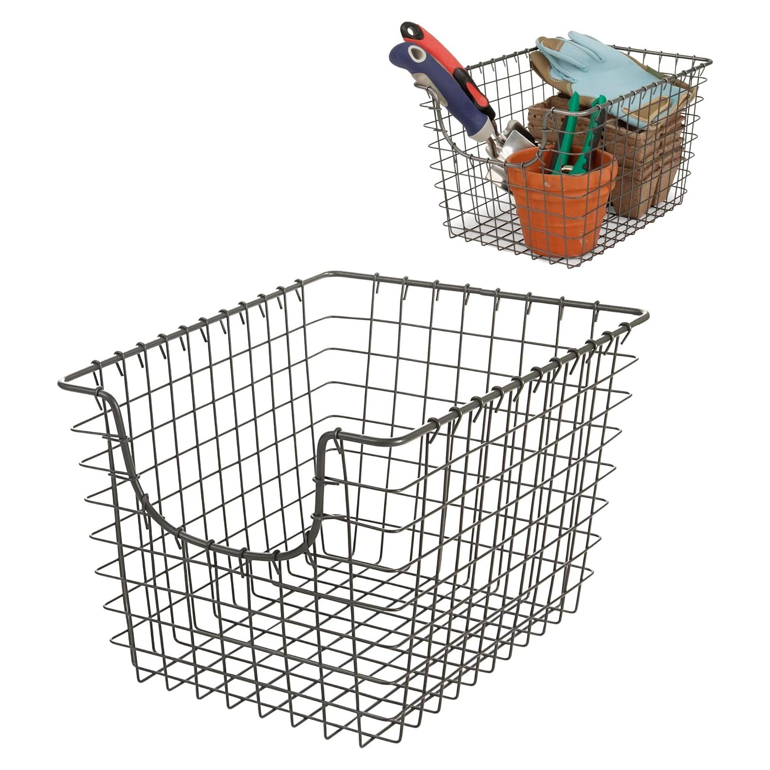 Cesta de Alambre Spectrum 32.4x24.1x20.3 cm Gris Industrial