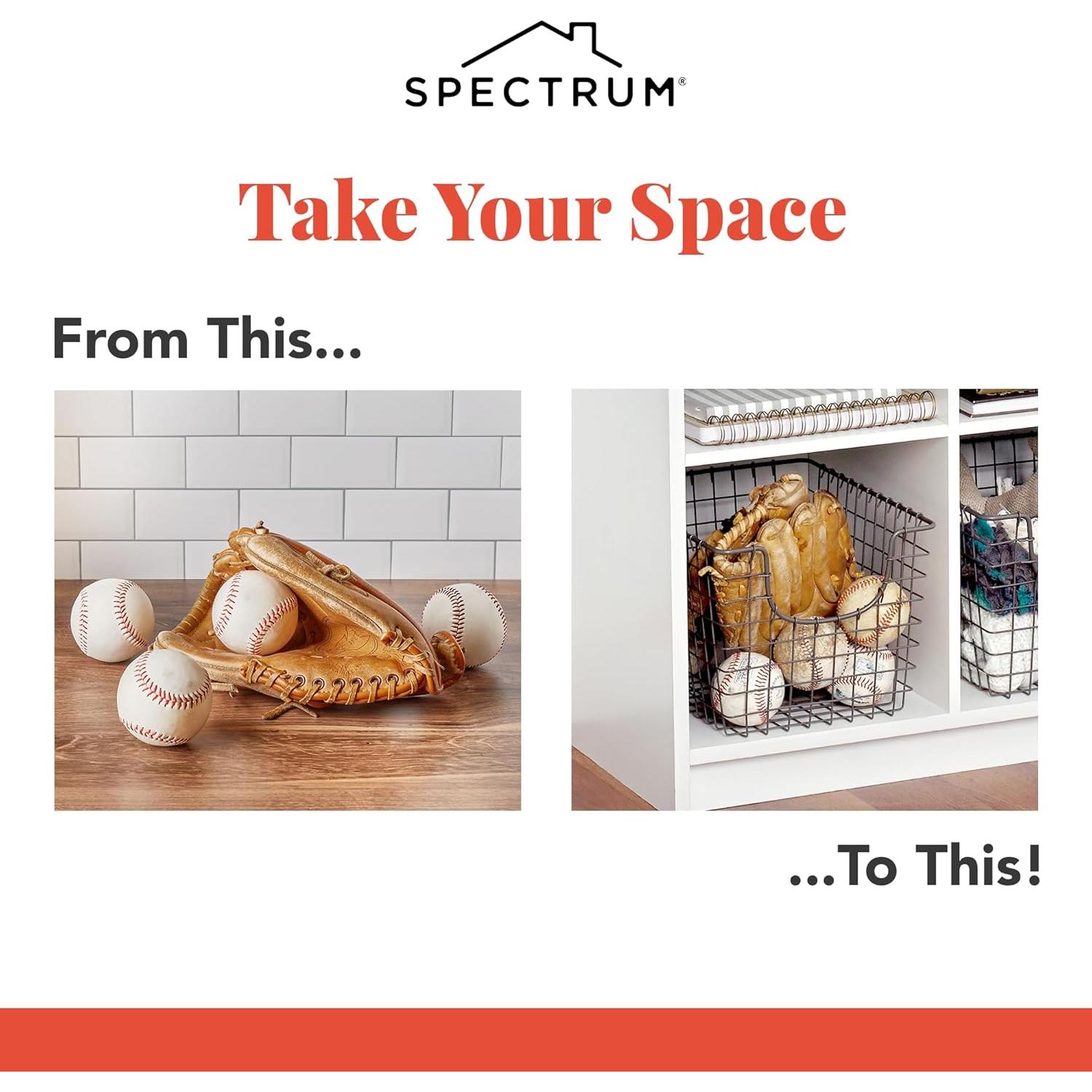 Cesta de Alambre Spectrum 32.4x24.1x20.3 cm Gris Industrial