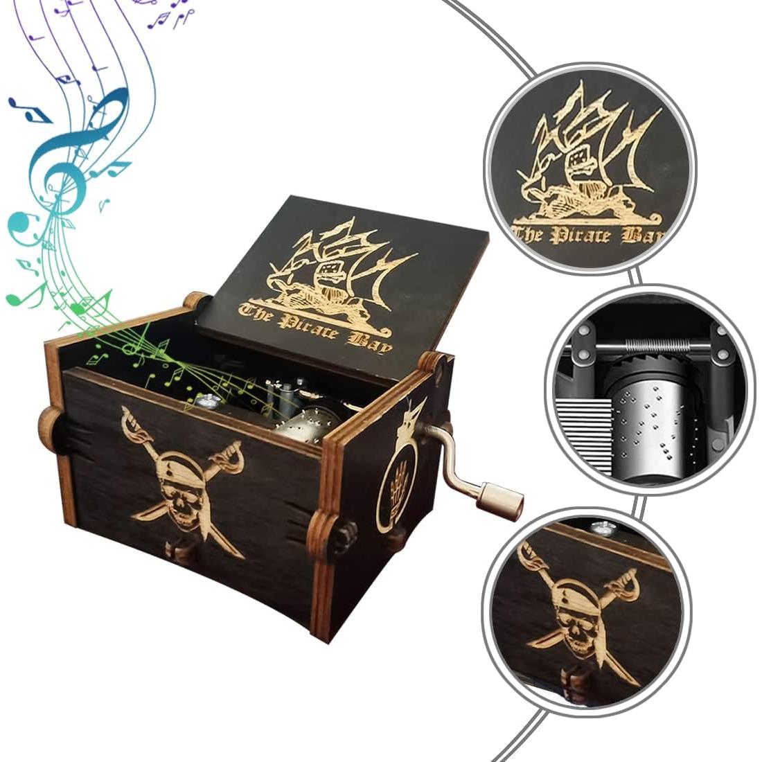 Caja de Música Bolunlun Vintage Madera Caribeña 9.4x5.8cm