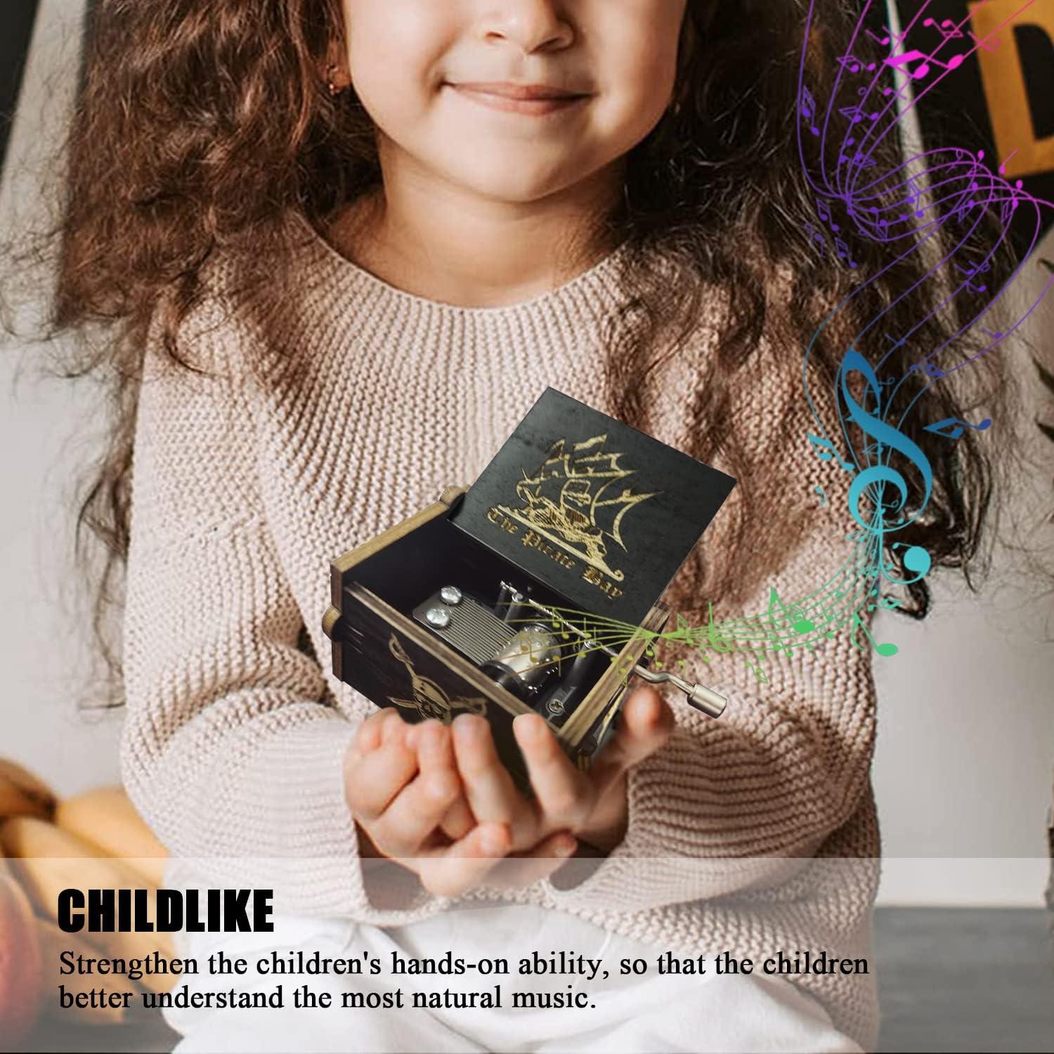 Caja de Música Bolunlun Vintage Madera Caribeña 9.4x5.8cm