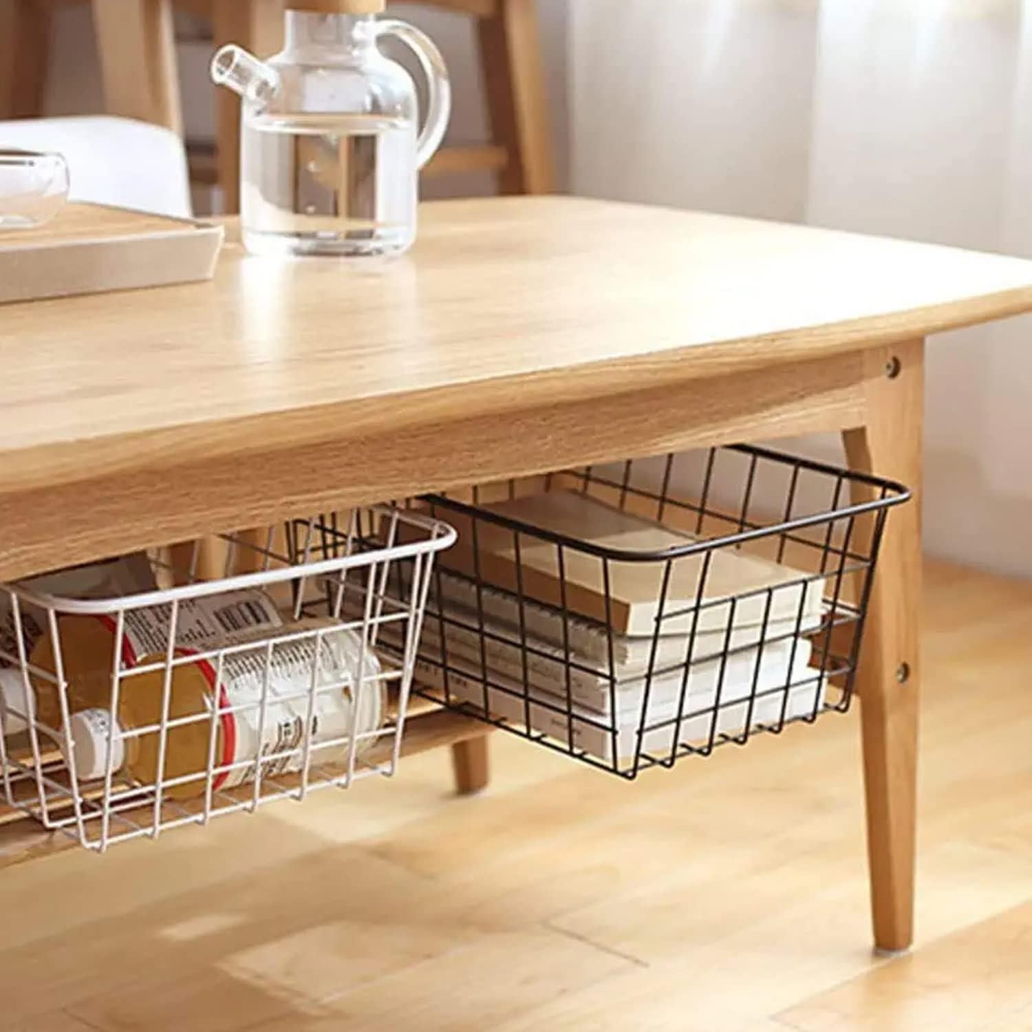 Cestas de Alambre de Metal GEDLIRE 6 Piezas 38.6x26.7x15 cm Negro