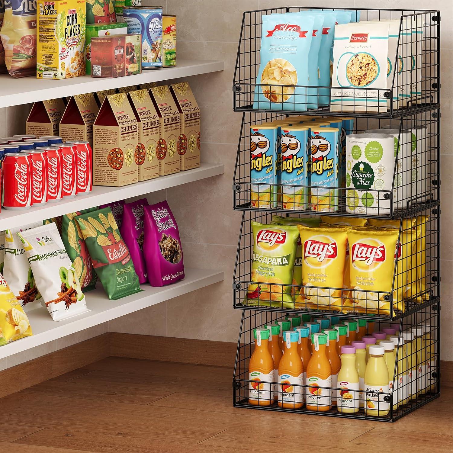 Cestas de Almacenamiento Apilables Jakyitvi - Paquete de 4 XXL