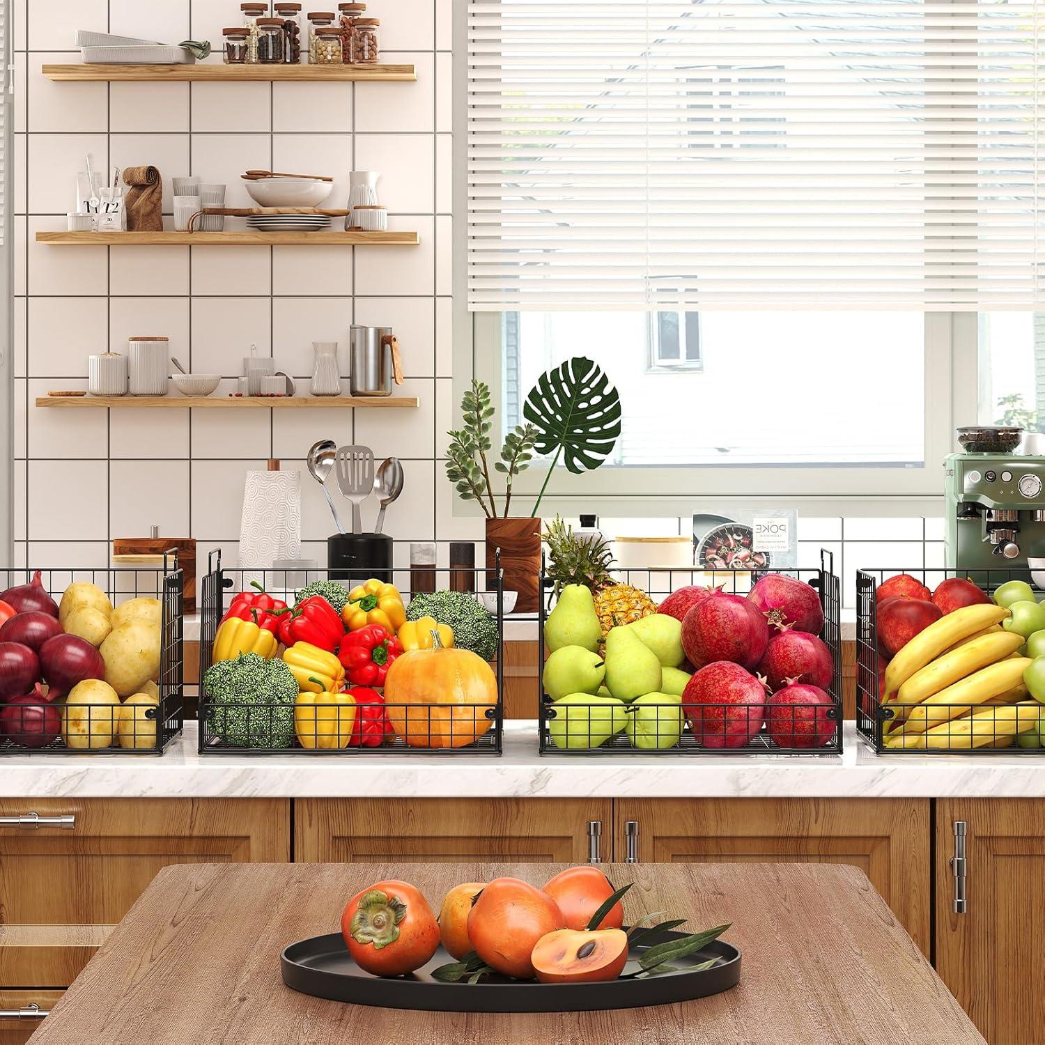 Cestas de Almacenamiento Apilables Jakyitvi - Paquete de 4 XXL