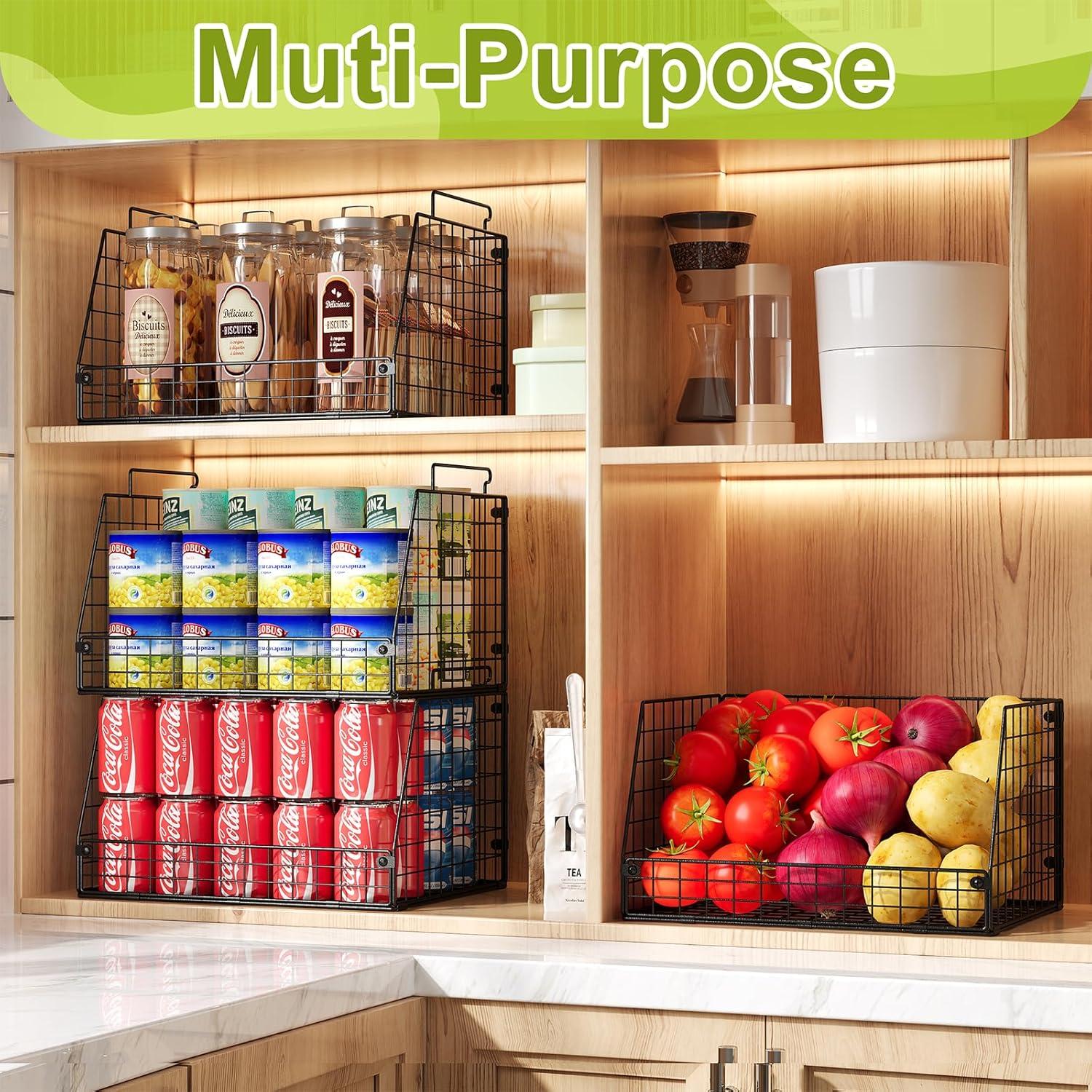 Cestas de Almacenamiento Apilables Jakyitvi - Paquete de 4 XXL