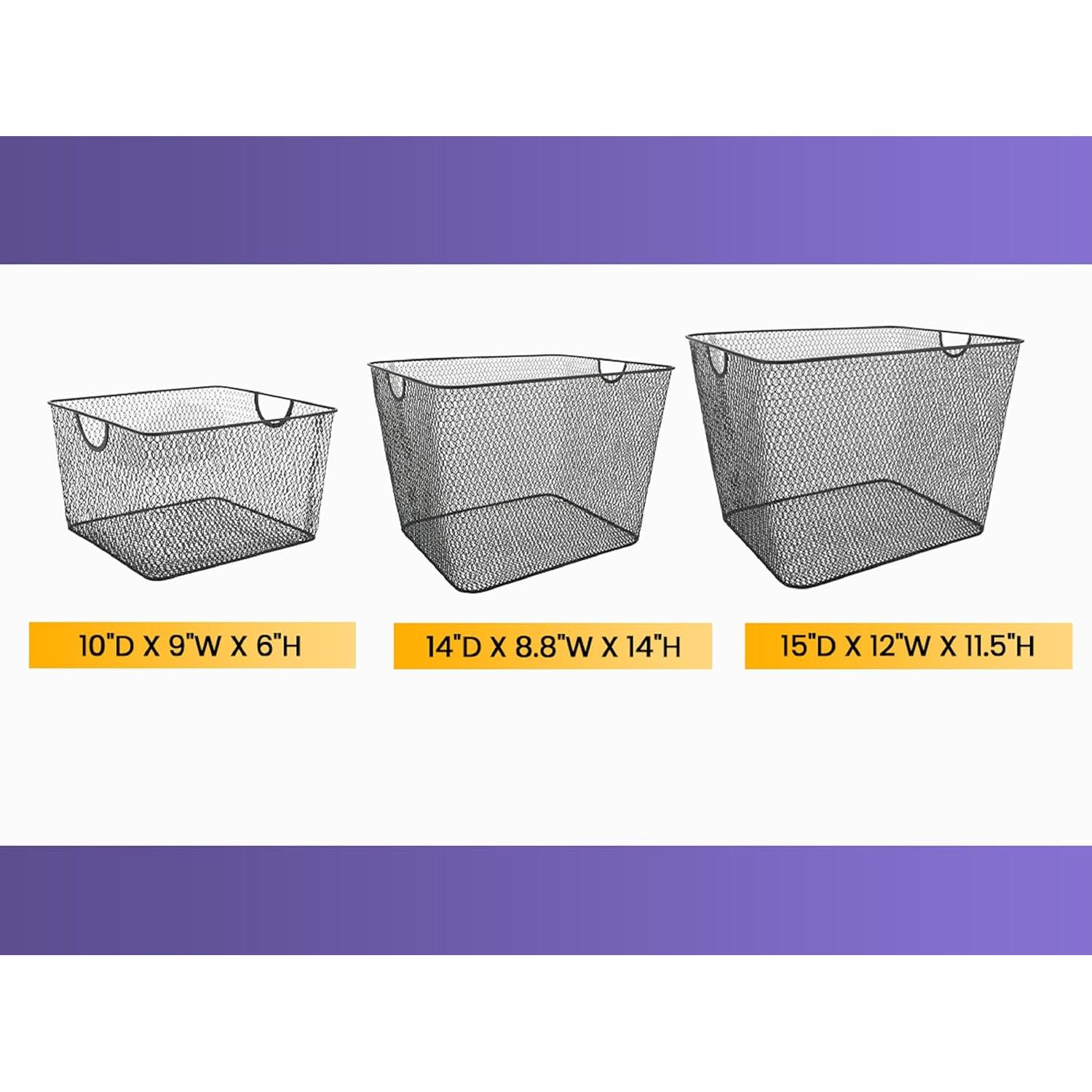 Cesta de Almacenamiento Abierta YBM HOME Negra 25.4x22.9x15.2 cm