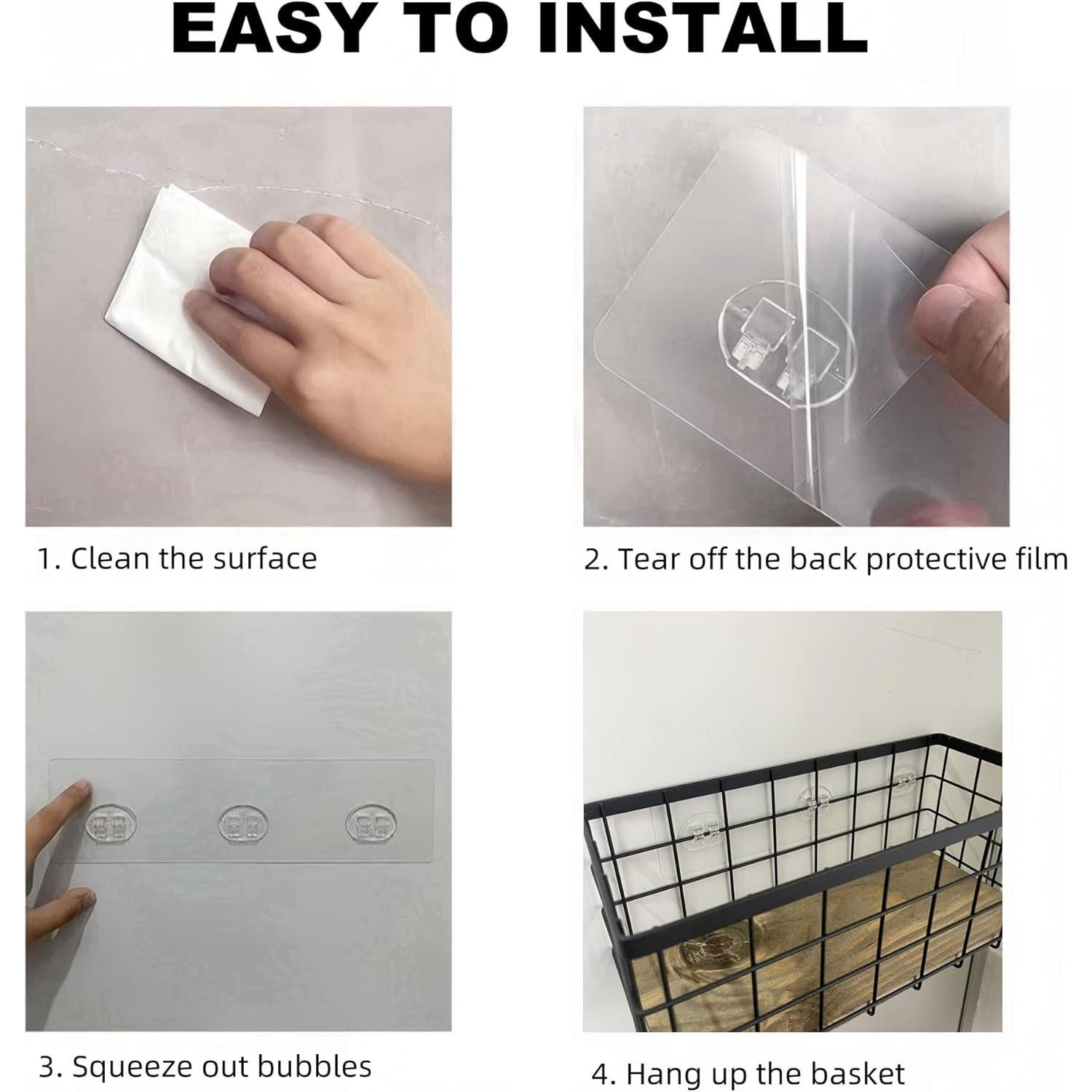 Cestas de Almacenamiento TIEYIPIN de Metal Negro y Madera - Juego de 2