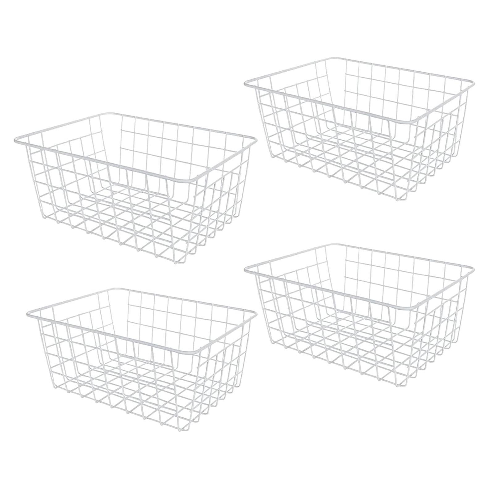 Paquete de 4 Cestas Organizadoras de Alambre LISHINE 27.9x21.8 cm