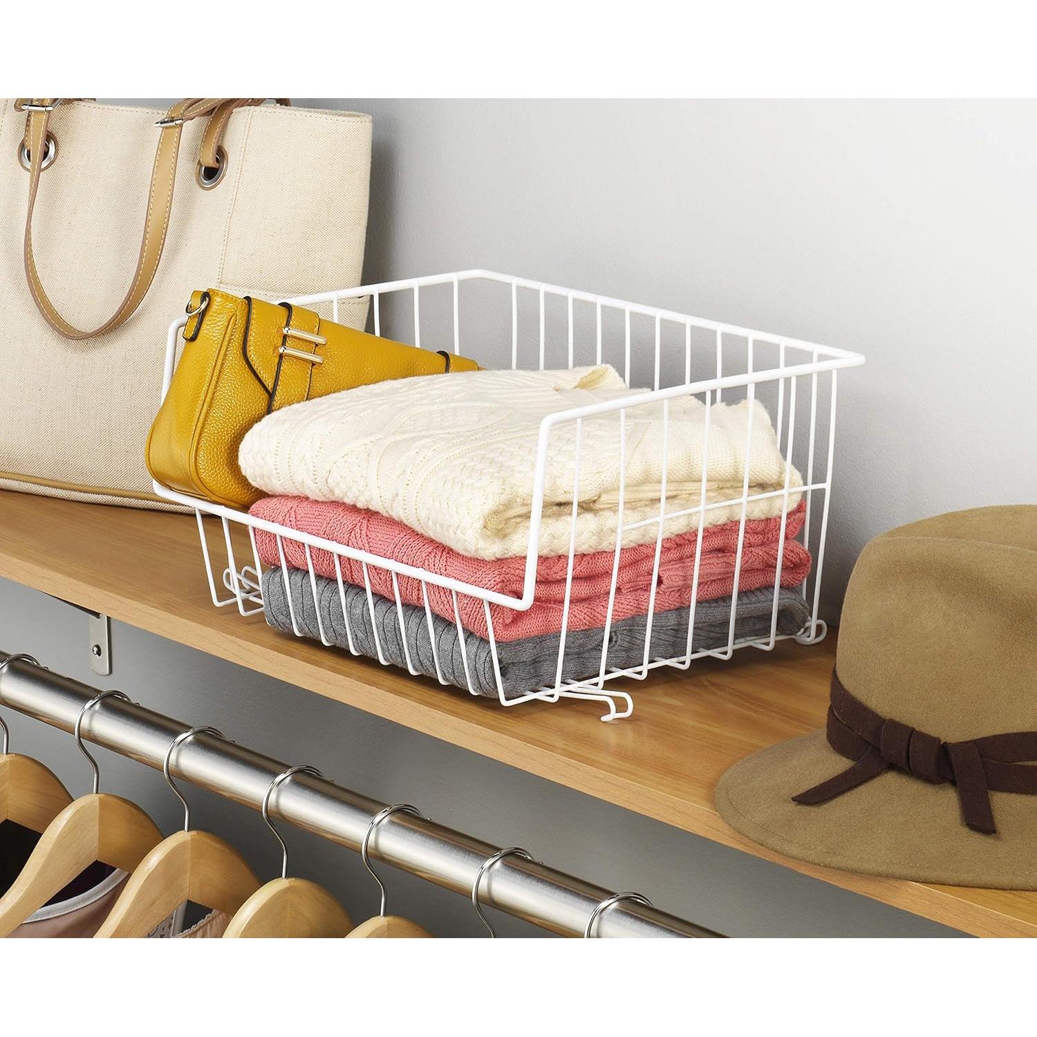 Canasta Apilable de Alambre Whitmor Blanca 27.9x41.3 cm