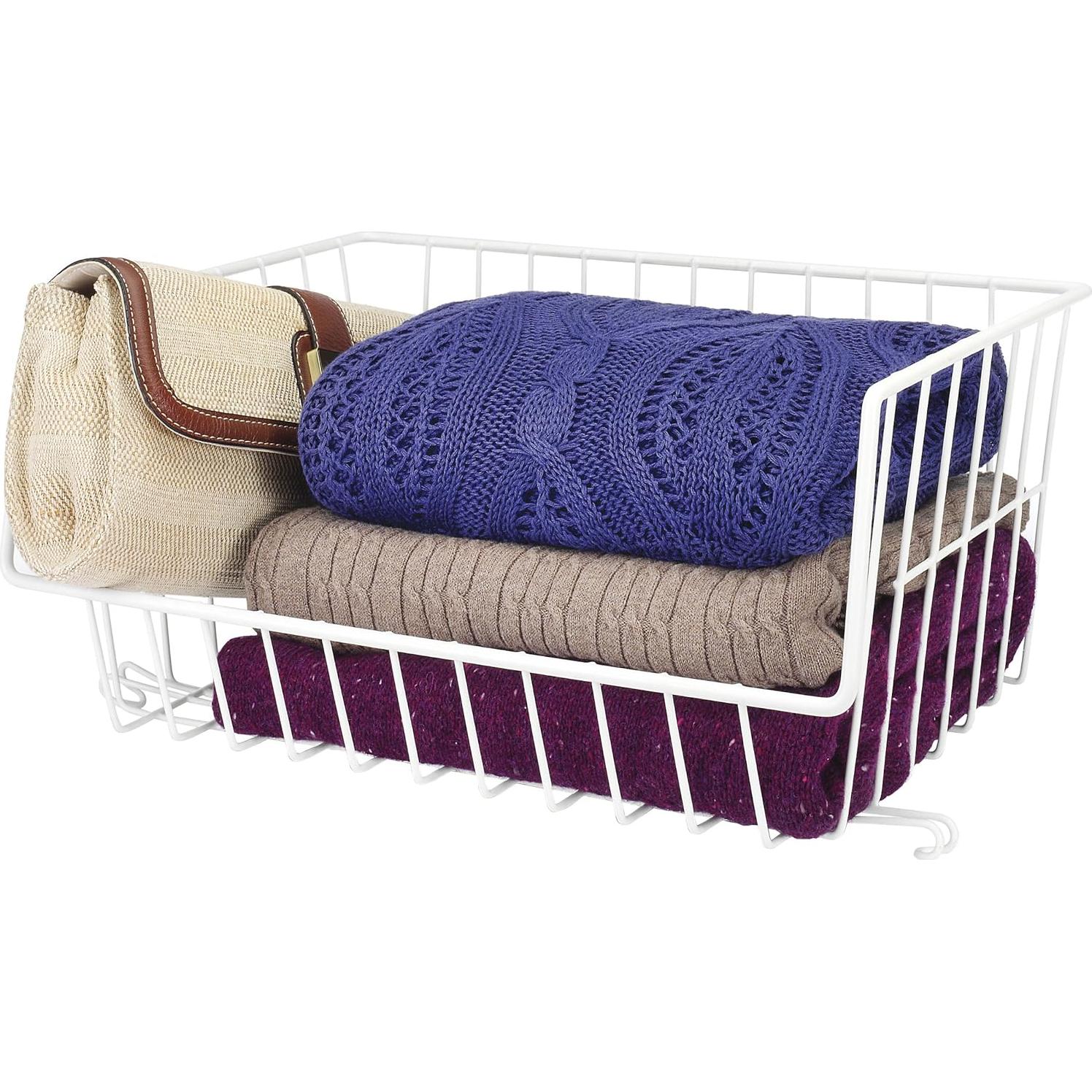 Canasta Apilable de Alambre Whitmor Blanca 27.9x41.3 cm