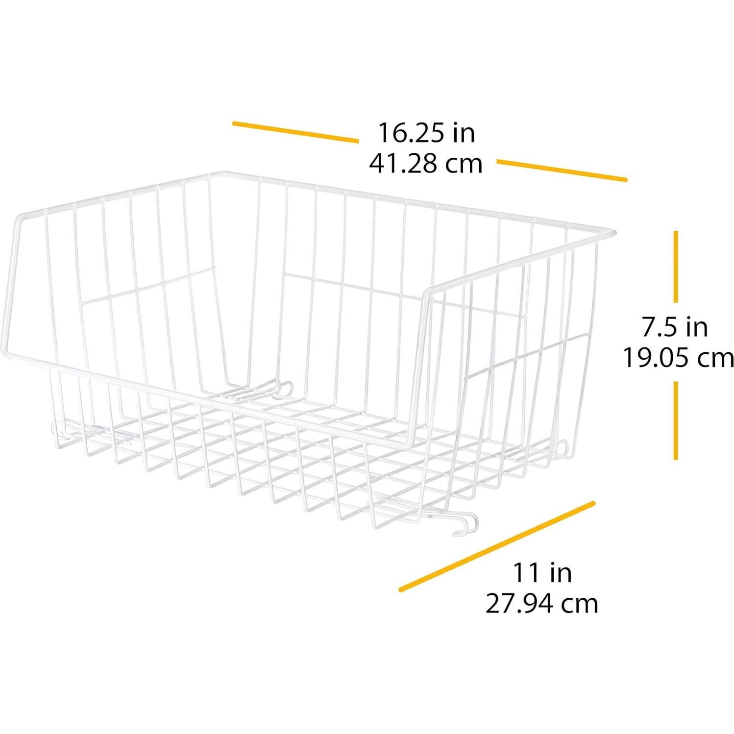 Canasta Apilable de Alambre Whitmor Blanca 27.9x41.3 cm