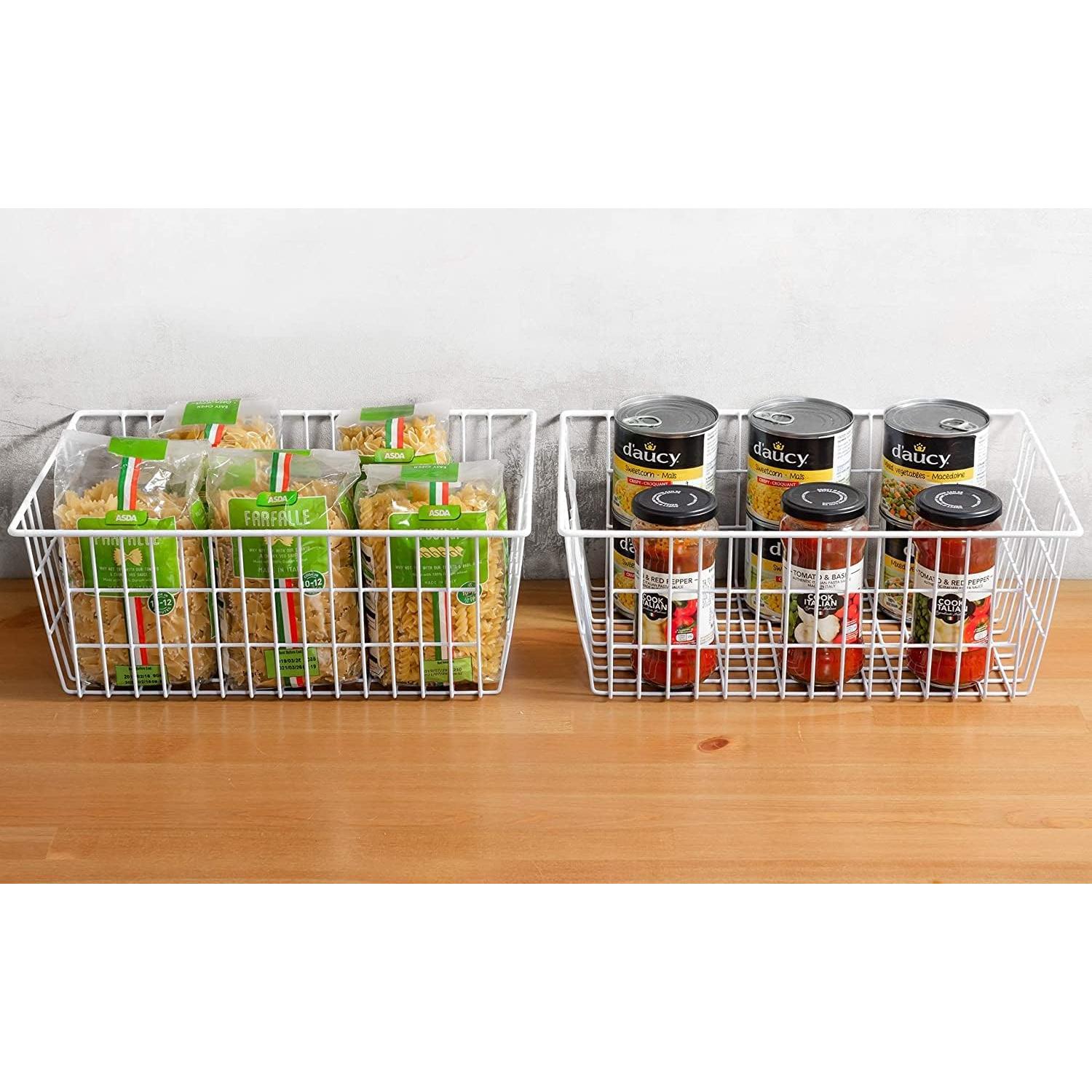 Cestas de Almacenamiento Redrubbit, Juego de 6, Metal Blanco