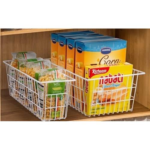 Cestas de Almacenamiento Redrubbit, Juego de 6, Metal Blanco