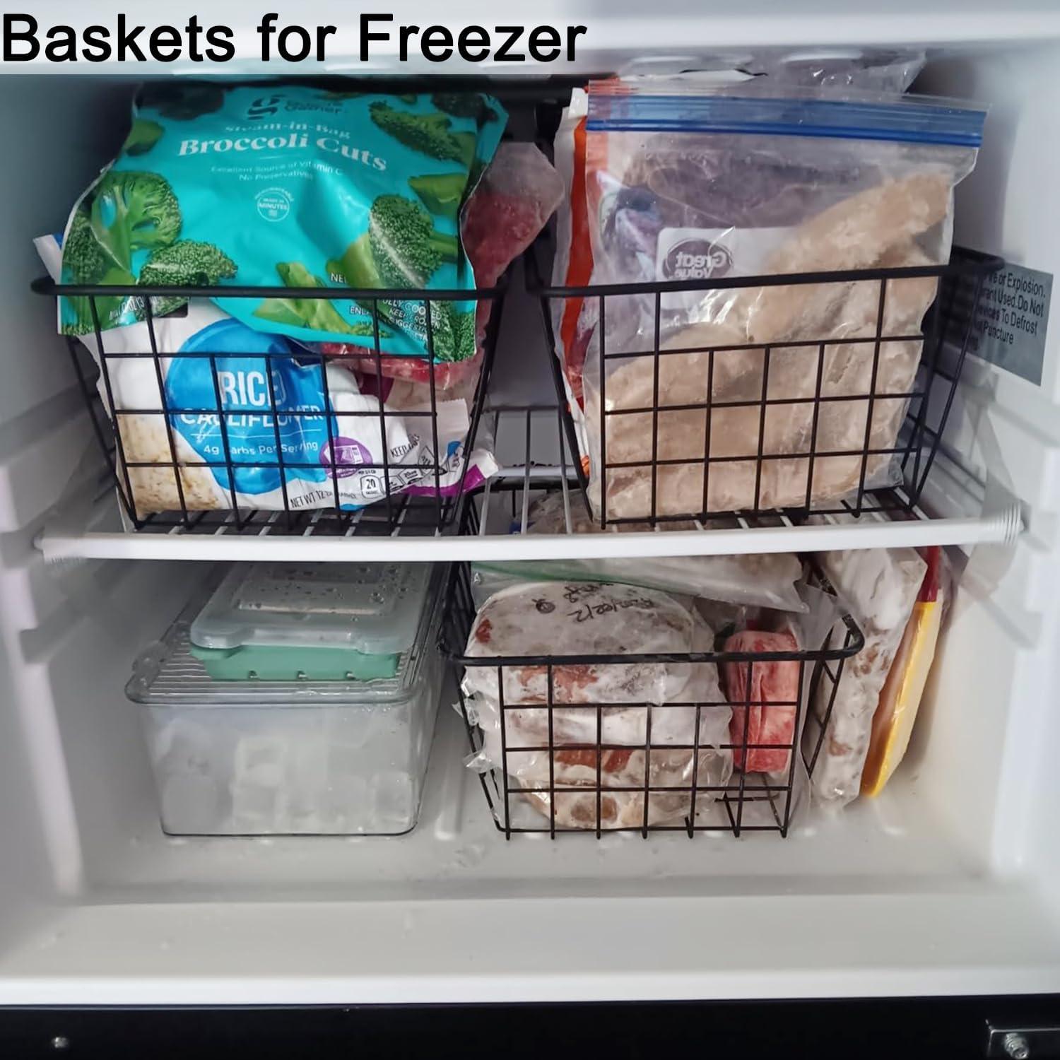 Cestas de Alambre Negro LOSYHU - Set de 4 Cestas Medianas