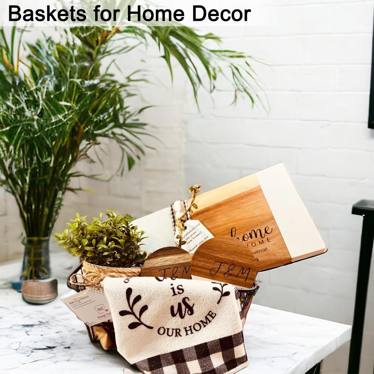 Cestas de Alambre Negro LOSYHU - Set de 4 Cestas Medianas