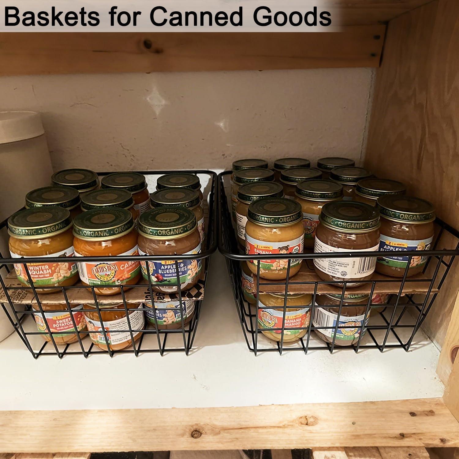 Cestas de Alambre Negro LOSYHU - Set de 4 Cestas Medianas