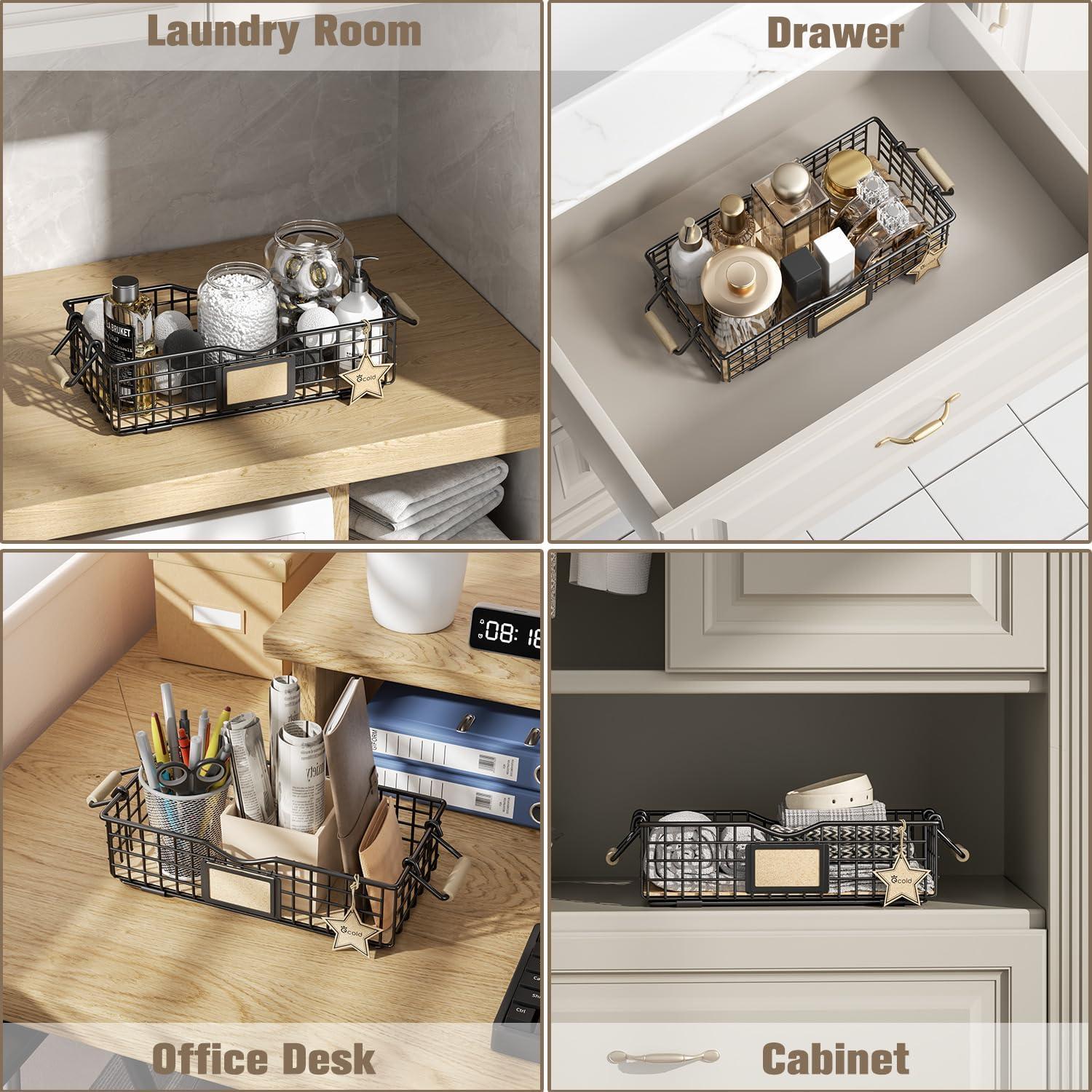 Cesta Organizadora de Baño Qcold Negra 30x15x8 cm