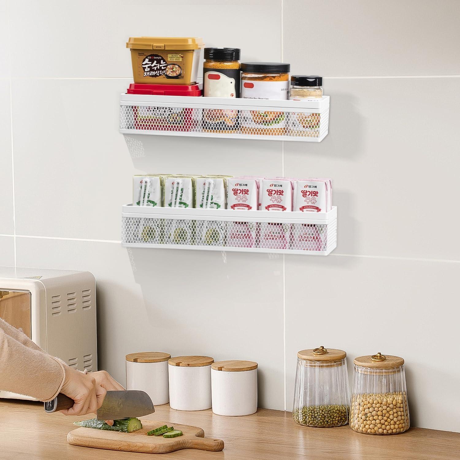 Cestas de Almacenamiento Colgantes Wetheny 2 Paquetes Blancas