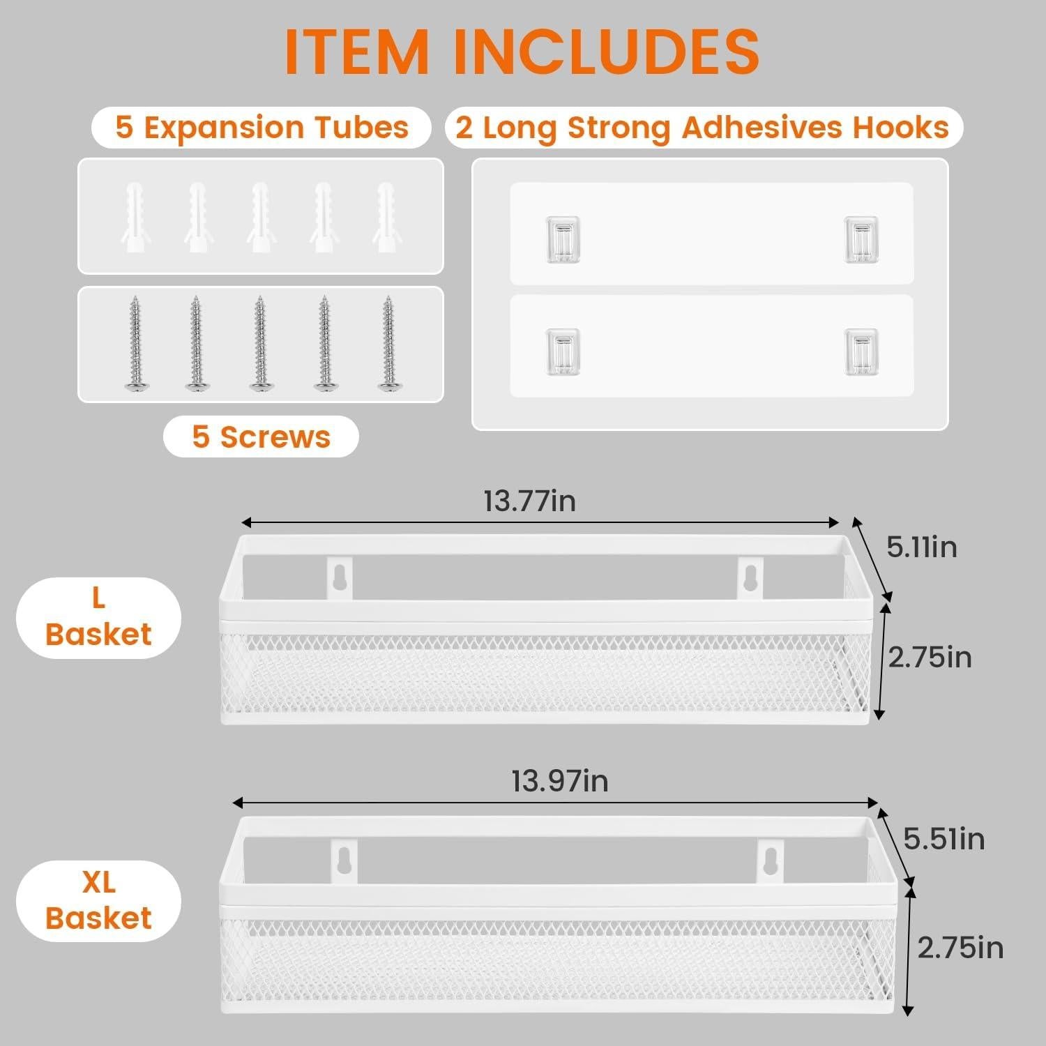 Cestas de Almacenamiento Colgantes Wetheny 2 Paquetes Blancas