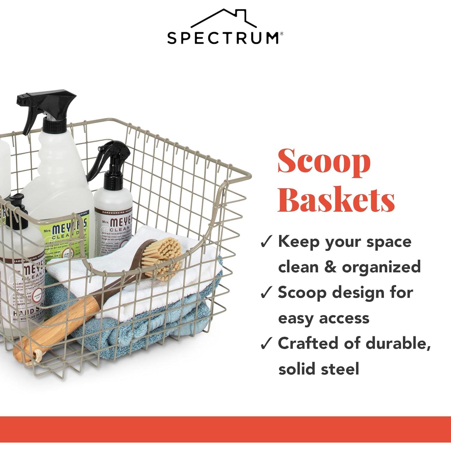 Cesta de Alambre Scoop Spectrum Diversified 33x30.5 cm Níquel Satinado