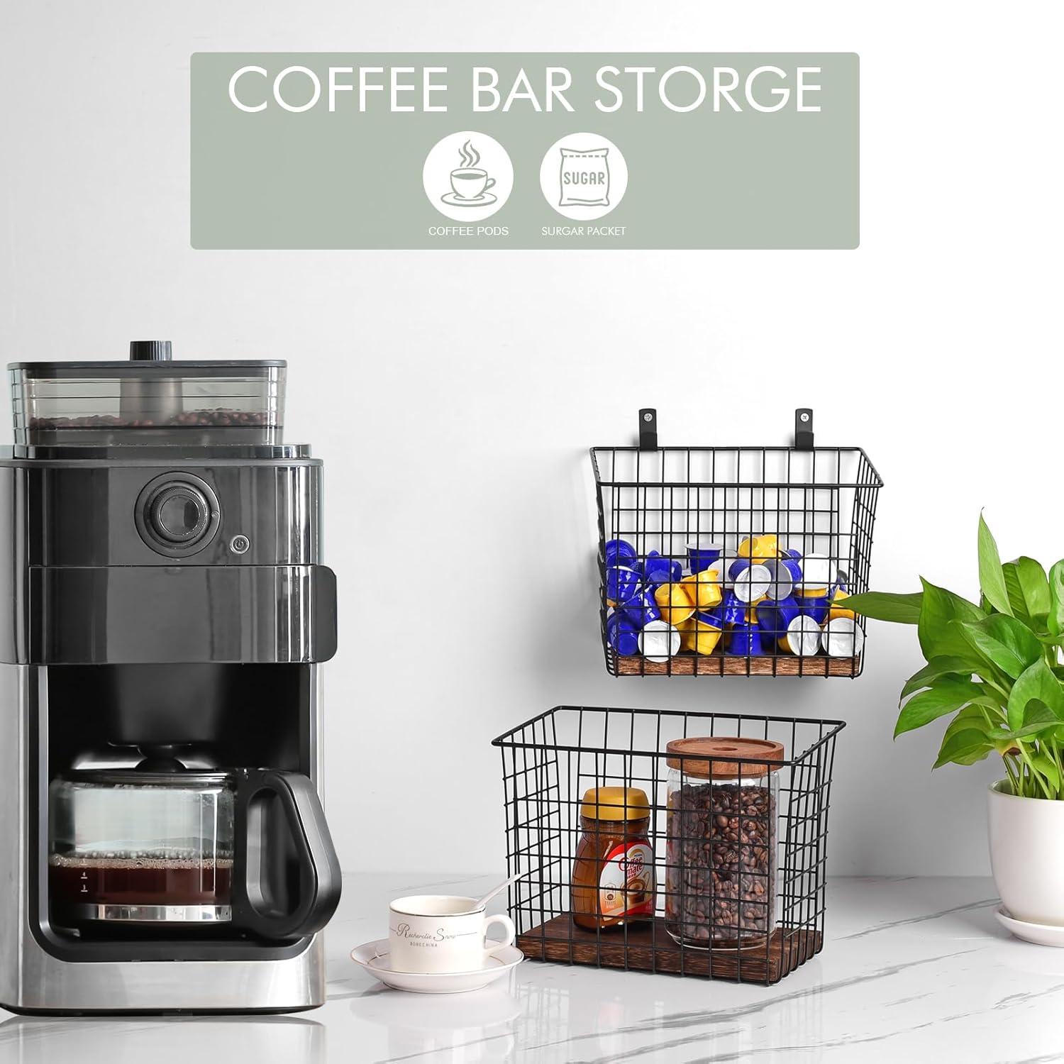 Cestas Colgantes de Pared 3 Pack C C Fashion - Estantes de Alambre con Ganchos