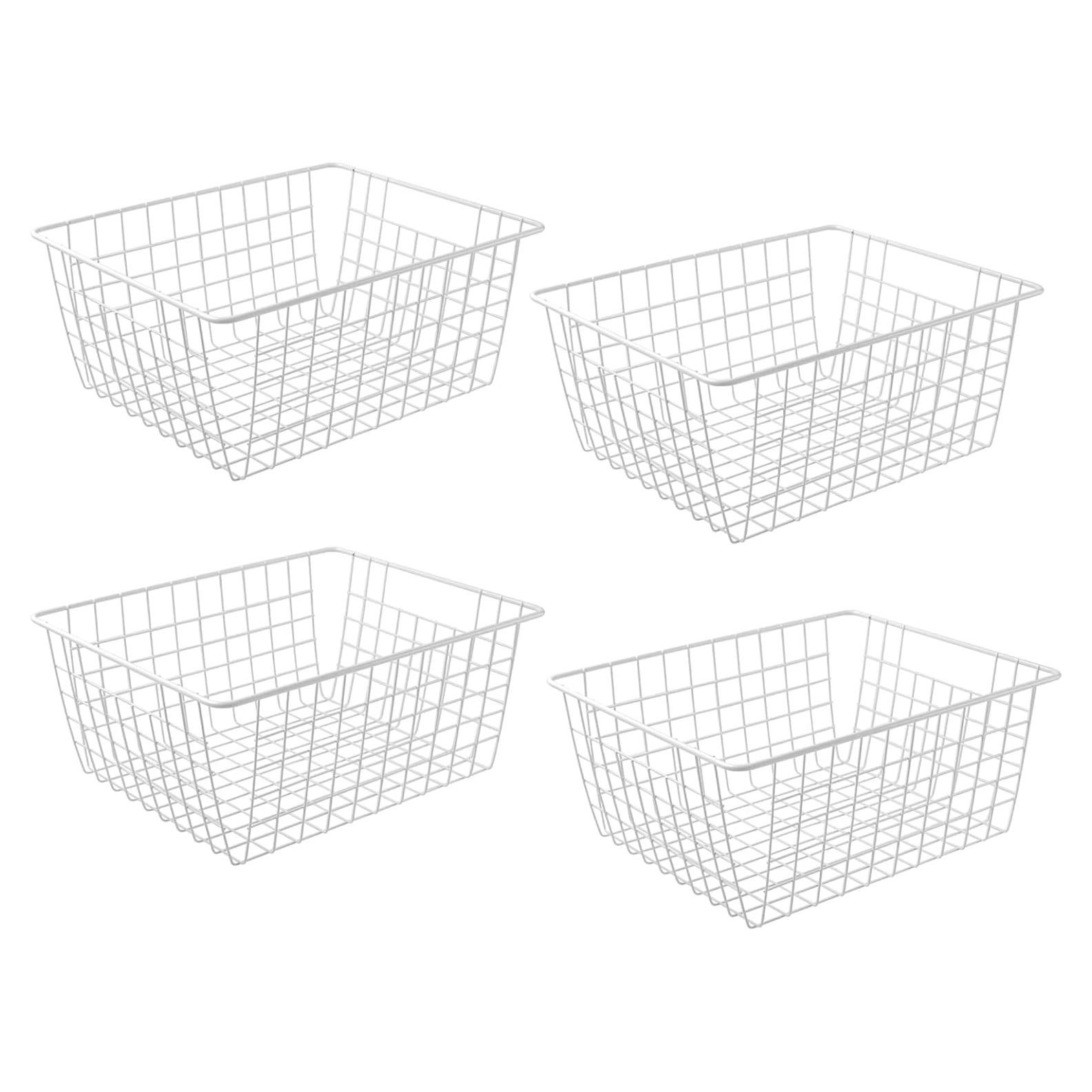 Cestas de Almacenamiento de Alambre Blanco Brightalk 4 Piezas 35.56 cm