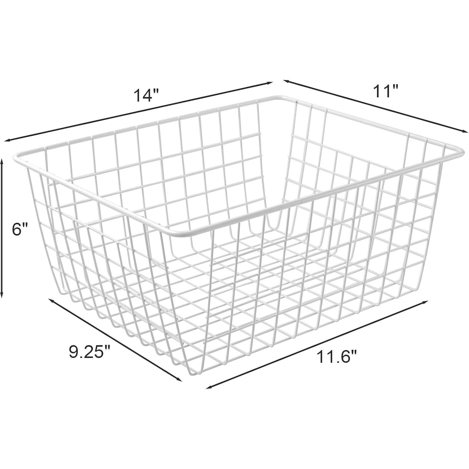 Cestas de Almacenamiento de Alambre Blanco Brightalk 4 Piezas 35.56 cm