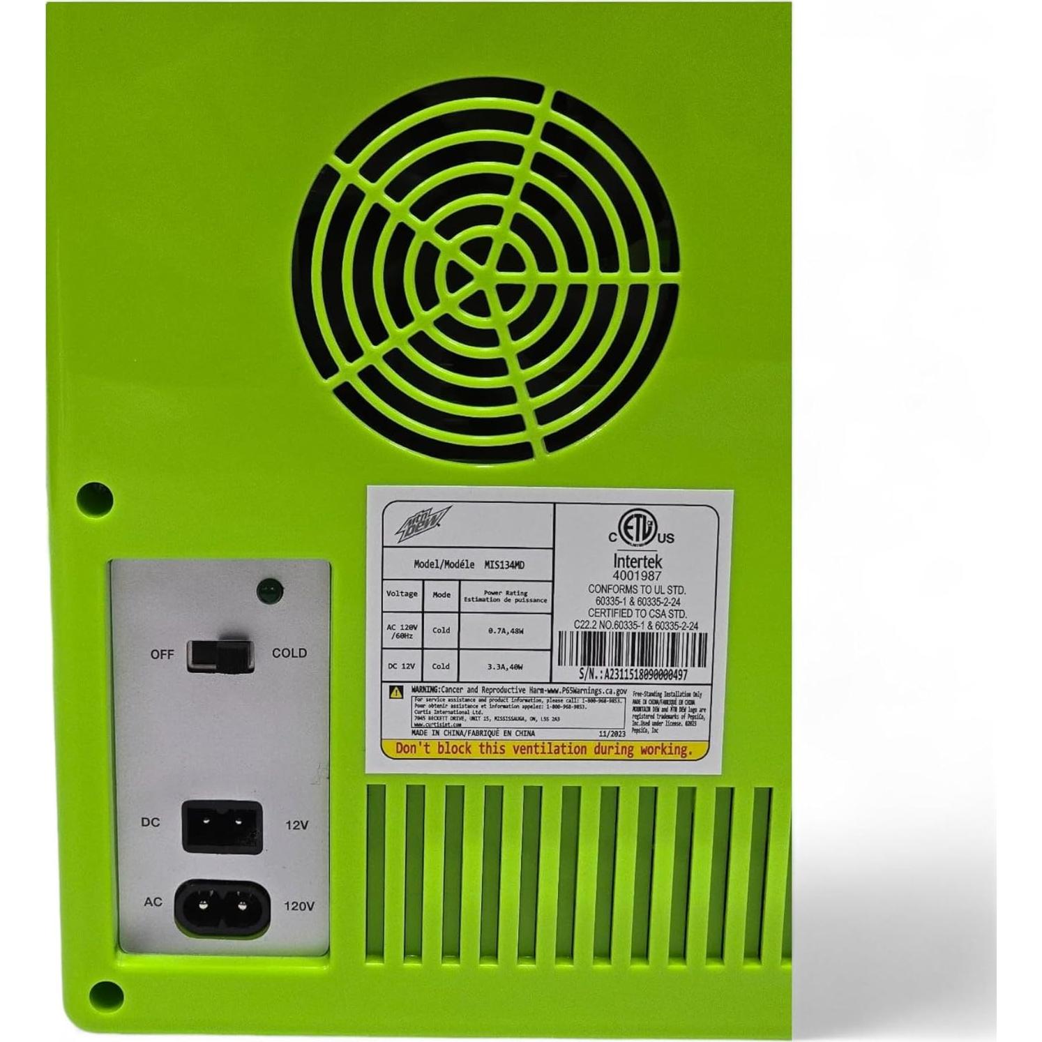 Mini Refrigerador Portátil Curtis MIS134MD 4L Ecológico Lima