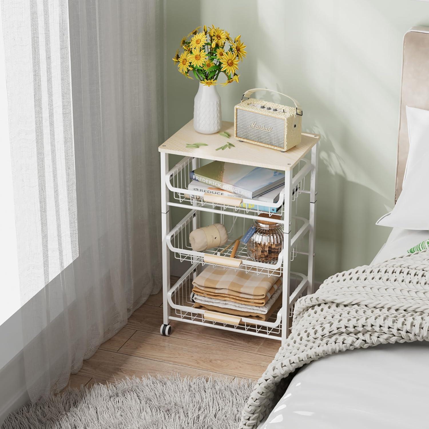 Estante de Almacenamiento NiuYichee 4 Capas Blanco 43x30x67cm