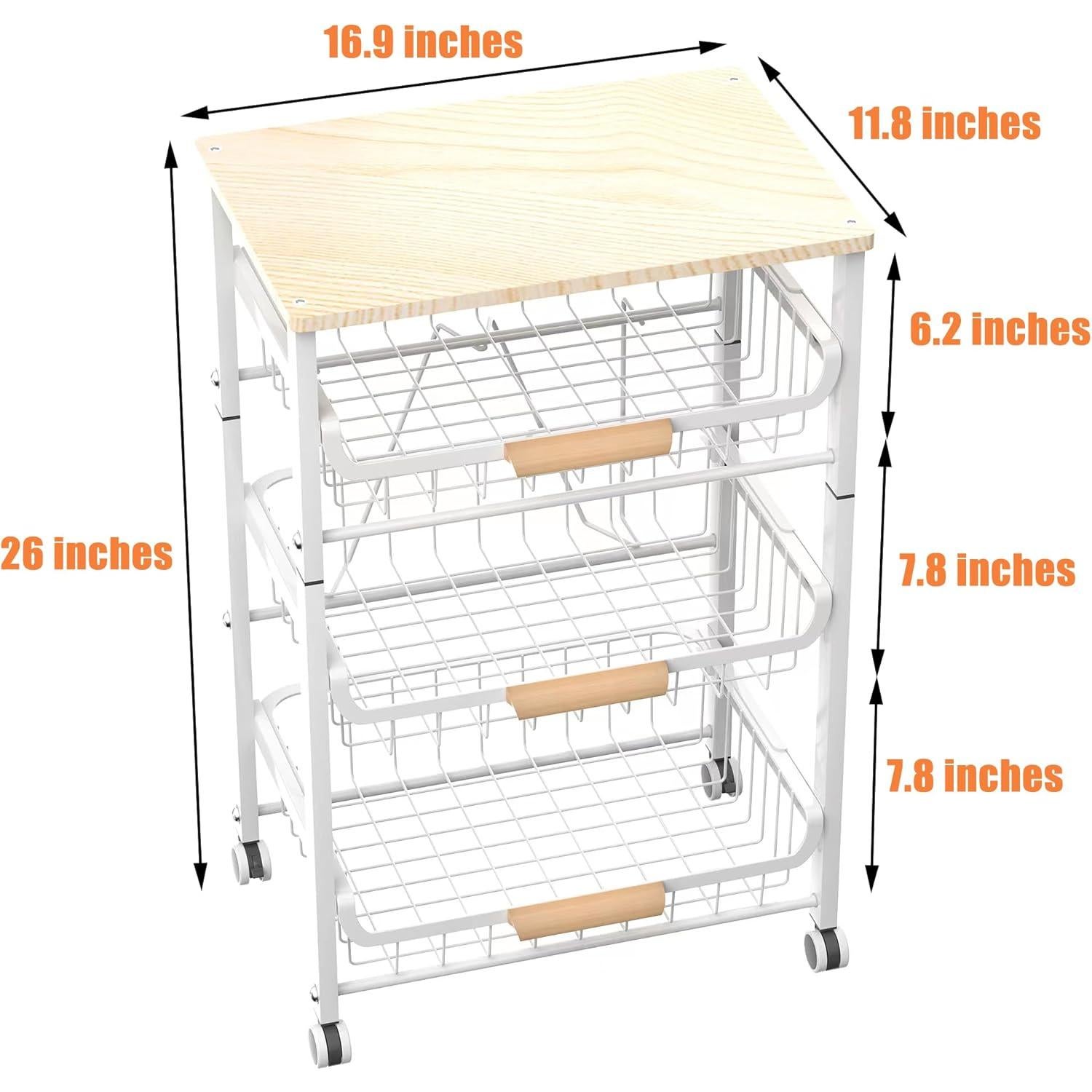 Estante de Almacenamiento NiuYichee 4 Capas Blanco 43x30x67cm