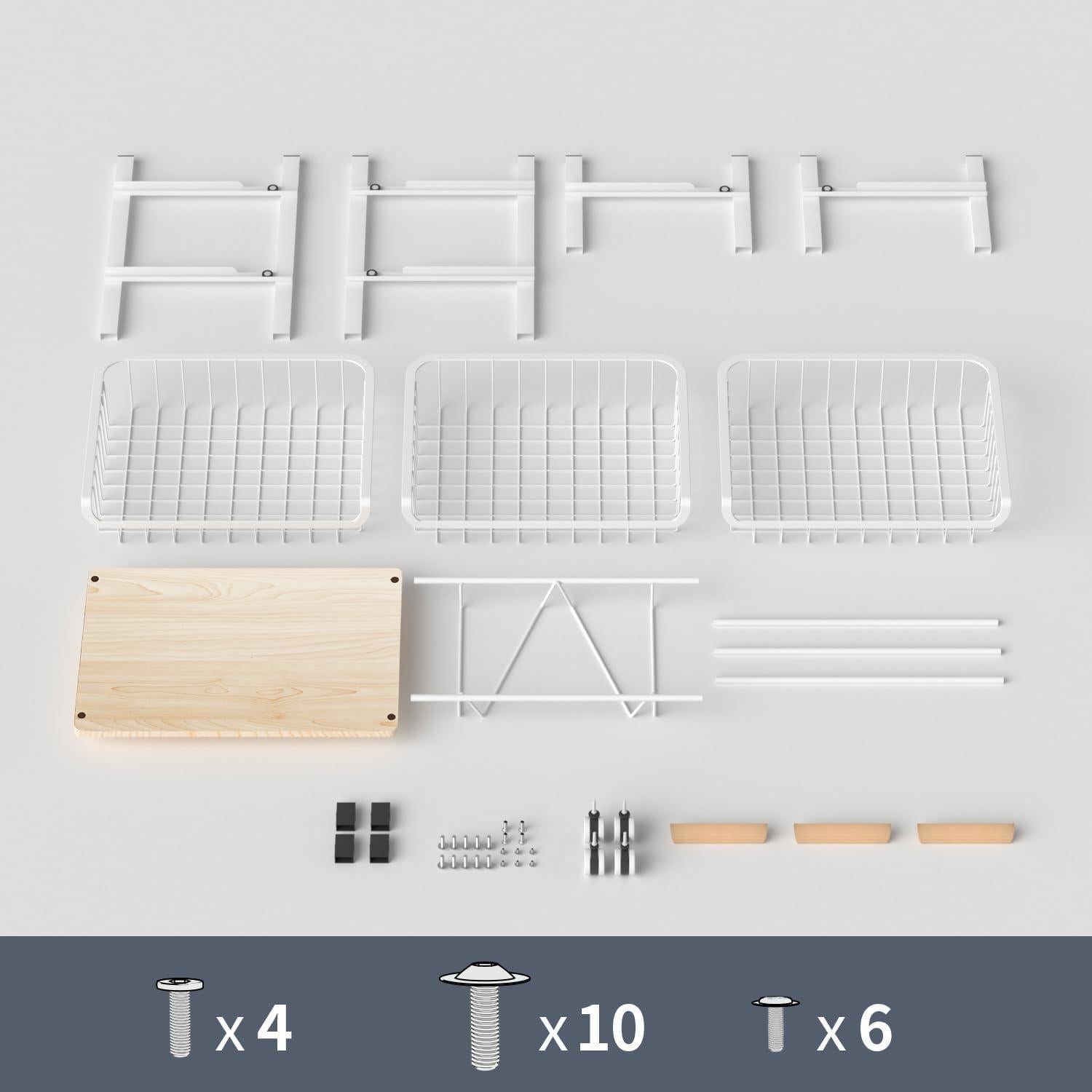 Estante de Almacenamiento NiuYichee 4 Capas Blanco 43x30x67cm