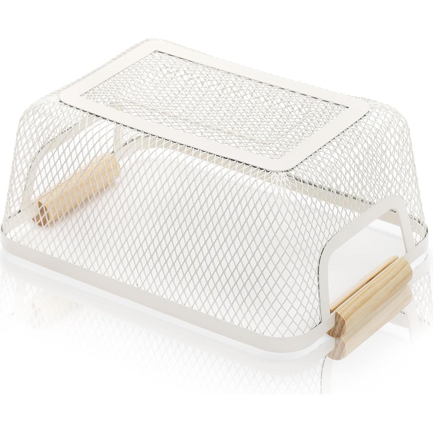 Conjunto de 3 cestas de malla metálica Noamus con mango de madera