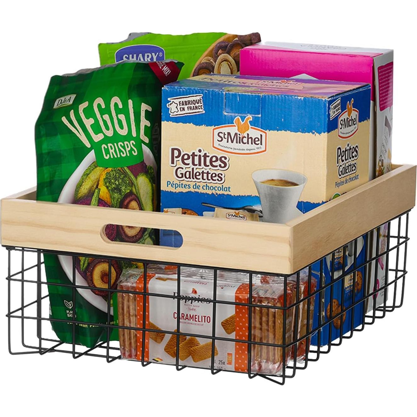 Juego de 3 Cestas de Alambre LEWIS&WAYNE con Mangos de Madera