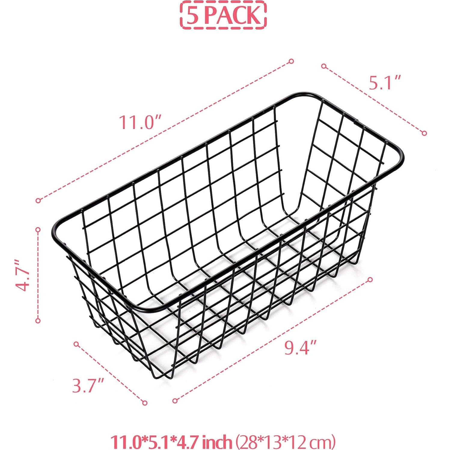 Cestas de Almacenamiento de Alambre Haotong - Paquete de 5 Medianas