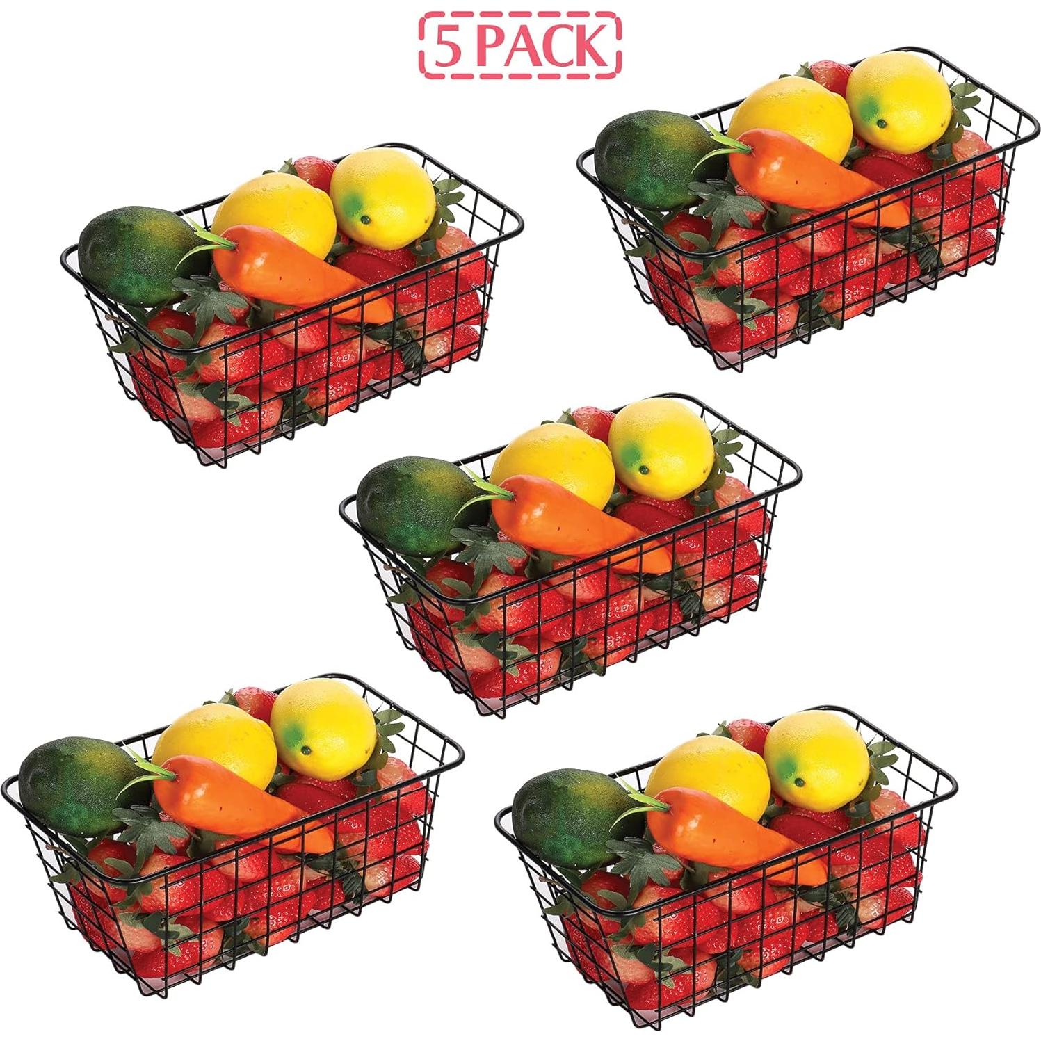 Cestas de Almacenamiento de Alambre Haotong - Paquete de 5 Medianas