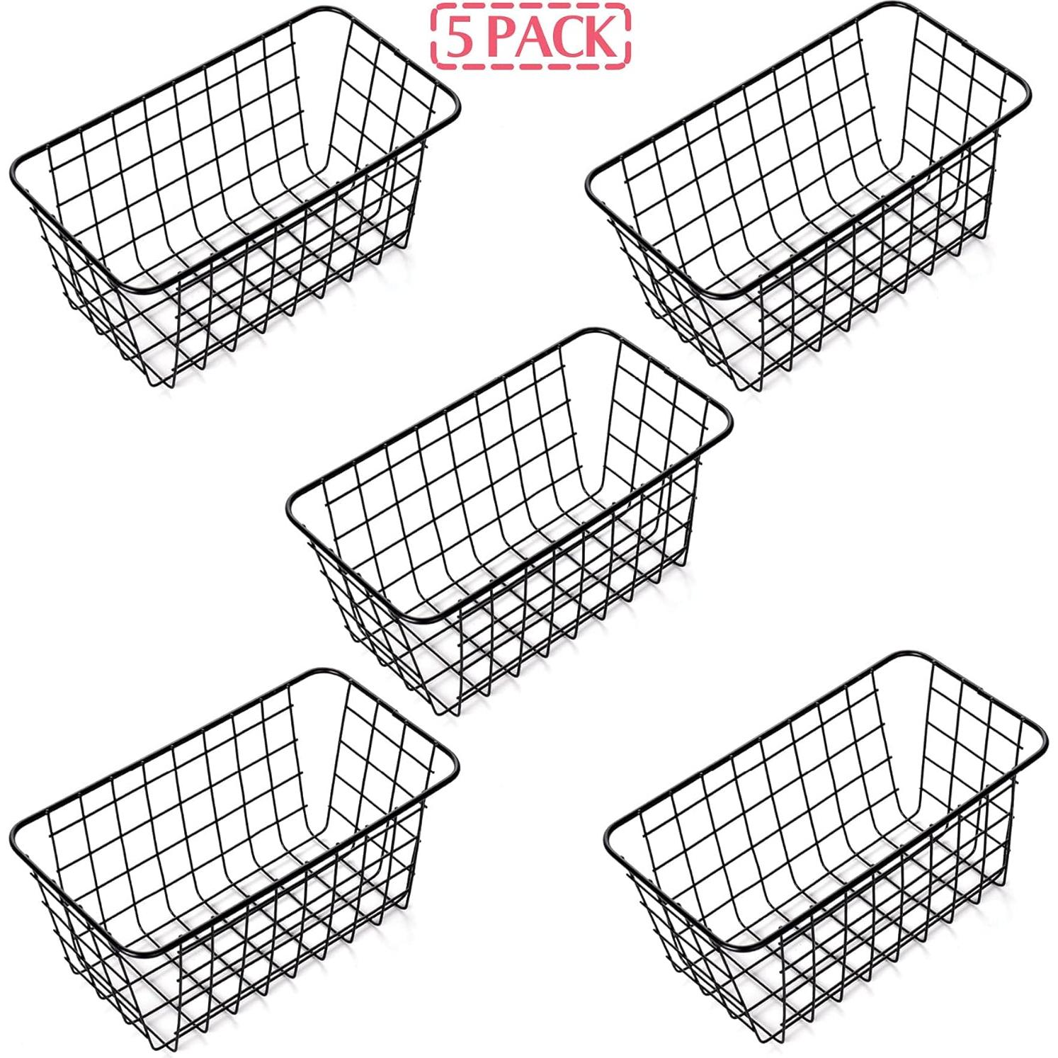 Cestas de Almacenamiento de Alambre Haotong - Paquete de 5 Medianas