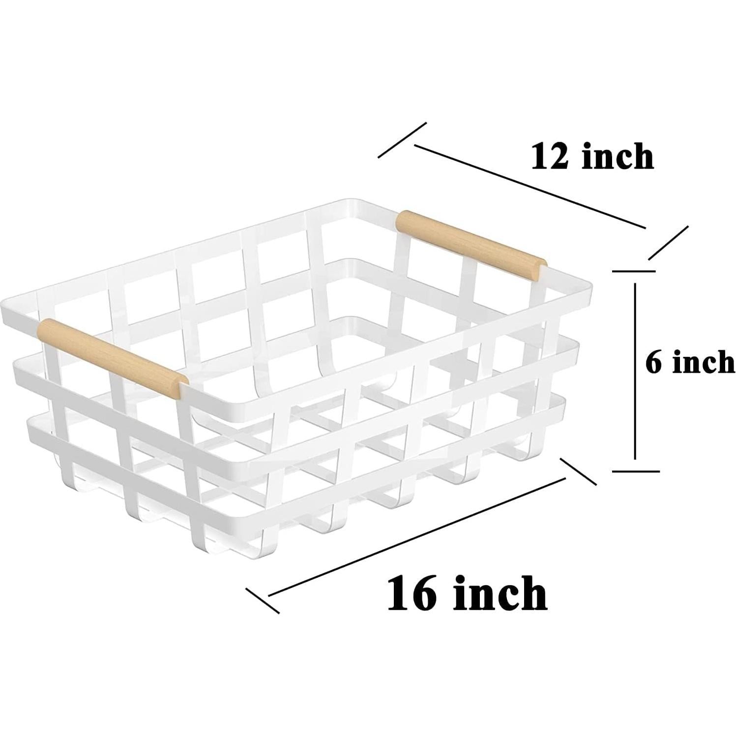 Cestas de Almacenamiento SlimmKISS 2P Alambre Blanco 40x30x15cm