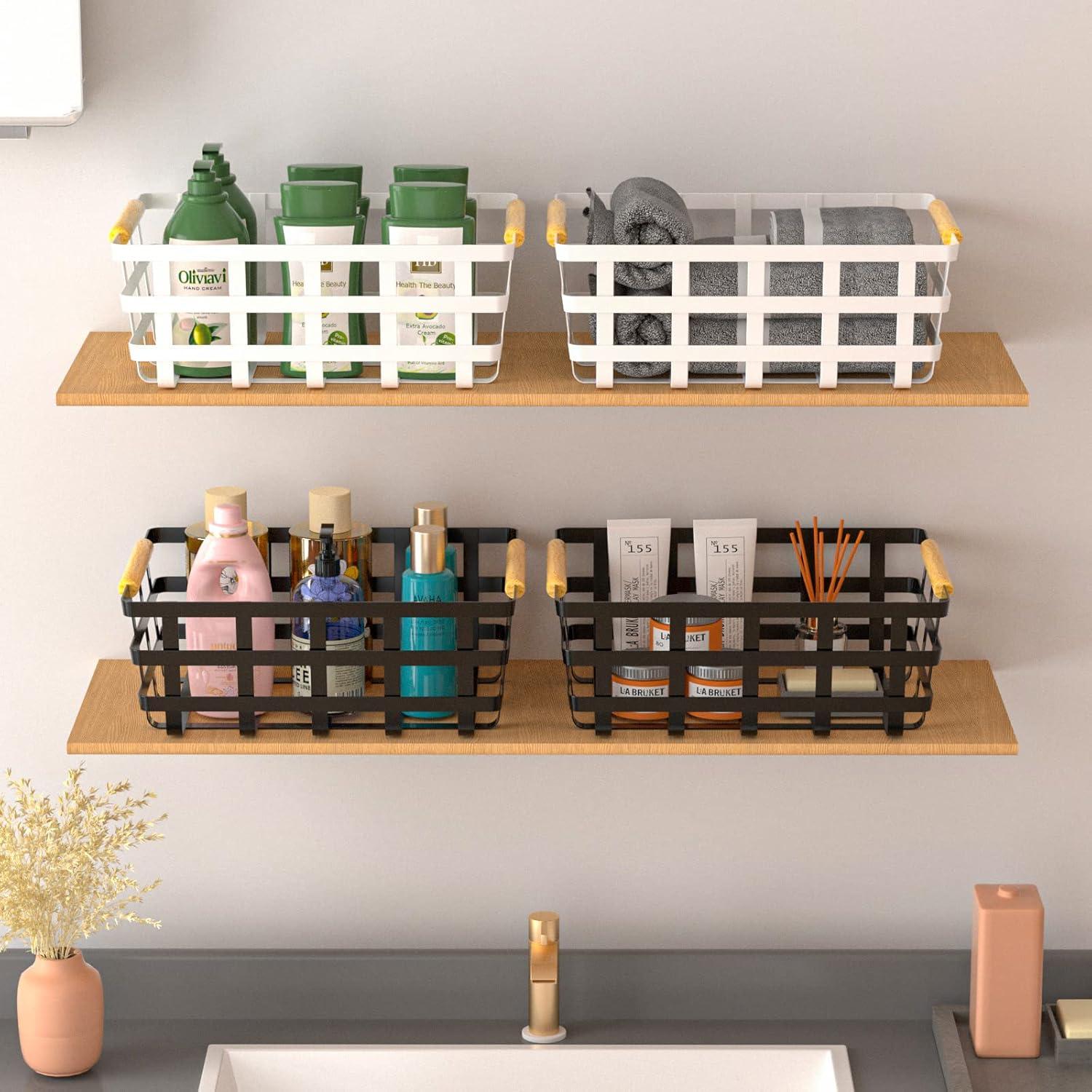 Cestas de Almacenamiento SlimmKISS 2P Alambre Blanco 40x30x15cm