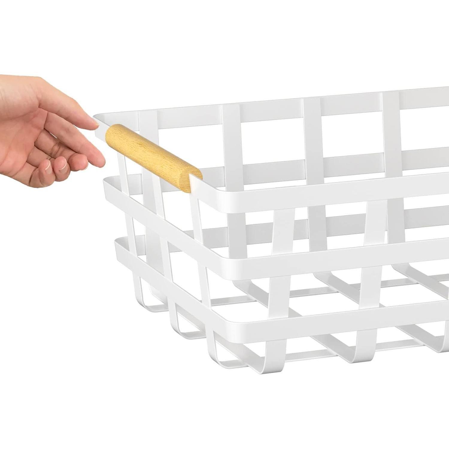 Cestas de Almacenamiento SlimmKISS 2P Alambre Blanco 40x30x15cm