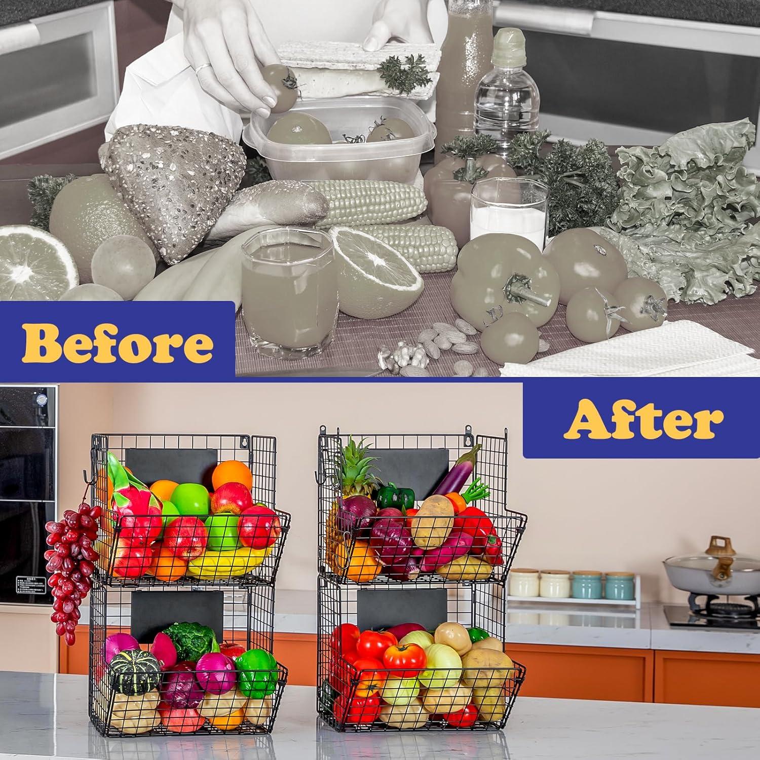 Cesta de Alambre X-cosrack 4 Niveles Negra para Almacenamiento