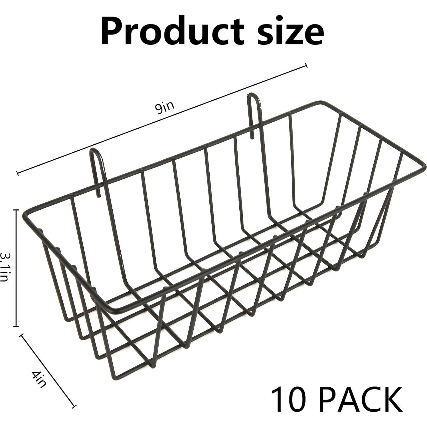 Cestas Colgantes de Alambre Oungy 10 PCS Negro 22.86x10.16 cm