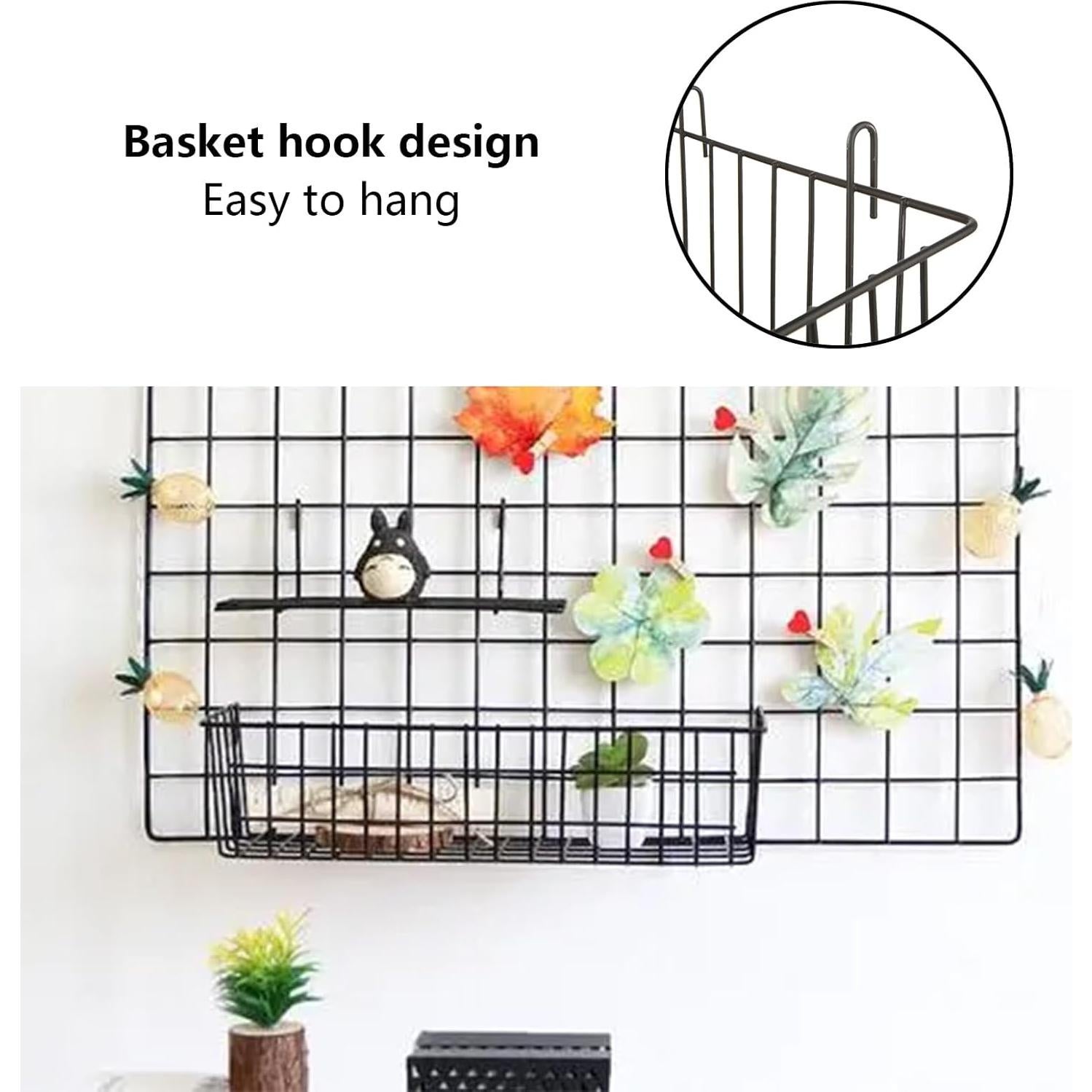 Cestas Colgantes de Alambre Oungy 10 PCS Negro 22.86x10.16 cm