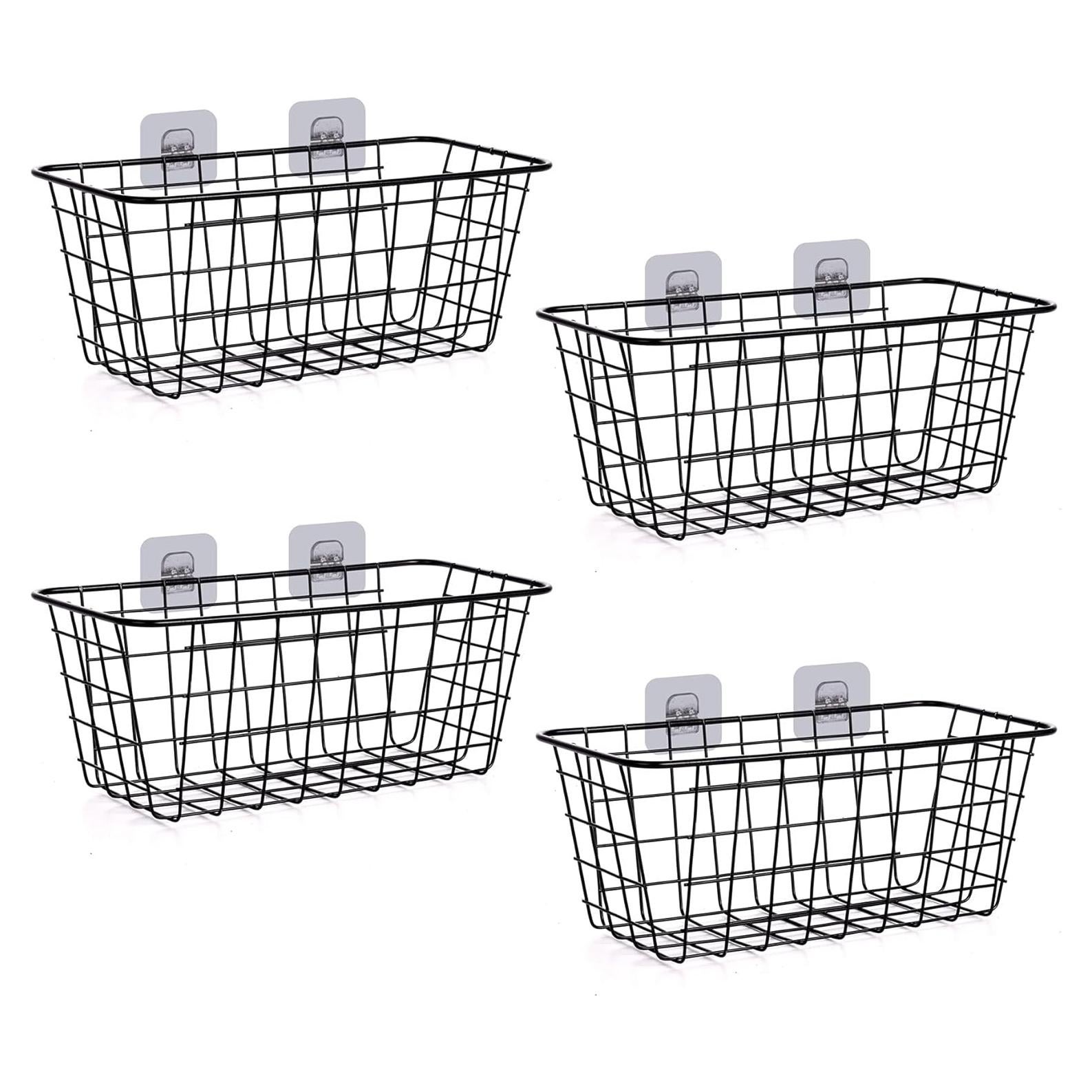 Cestas de Almacenamiento de Alambre Haotong - Paquete de 4 Medianas