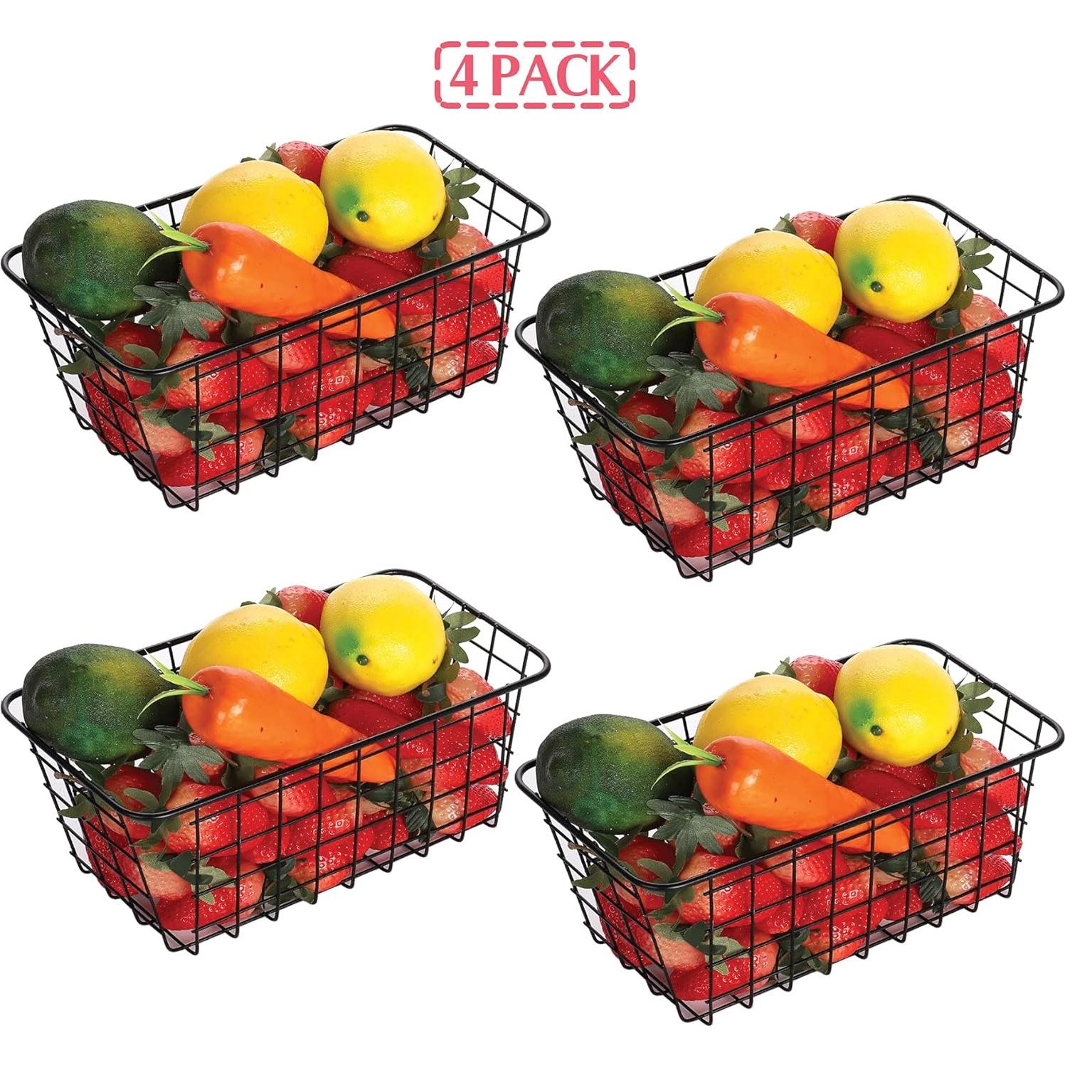 Cestas de Almacenamiento de Alambre Haotong - Paquete de 4 Medianas