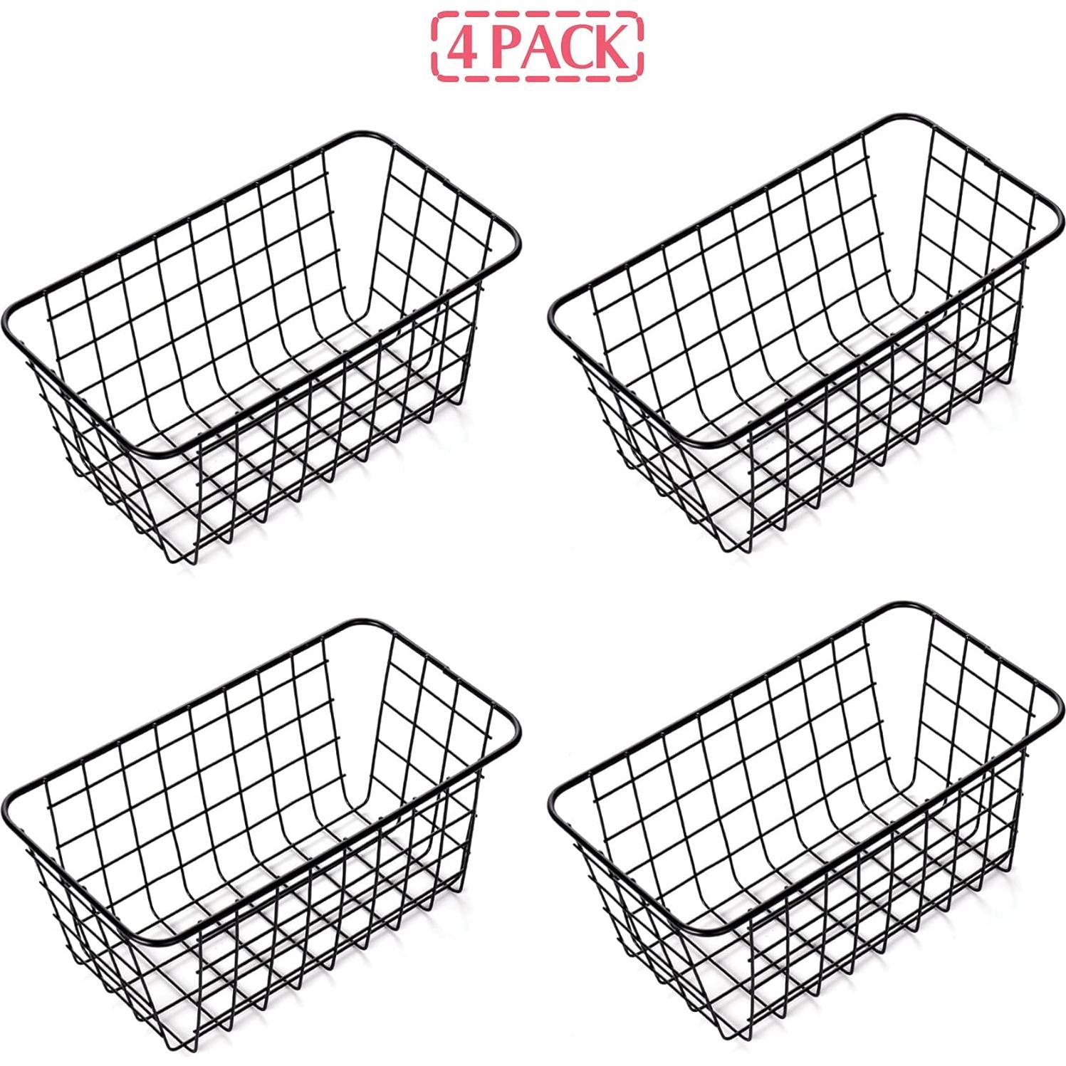 Cestas de Almacenamiento de Alambre Haotong - Paquete de 4 Medianas