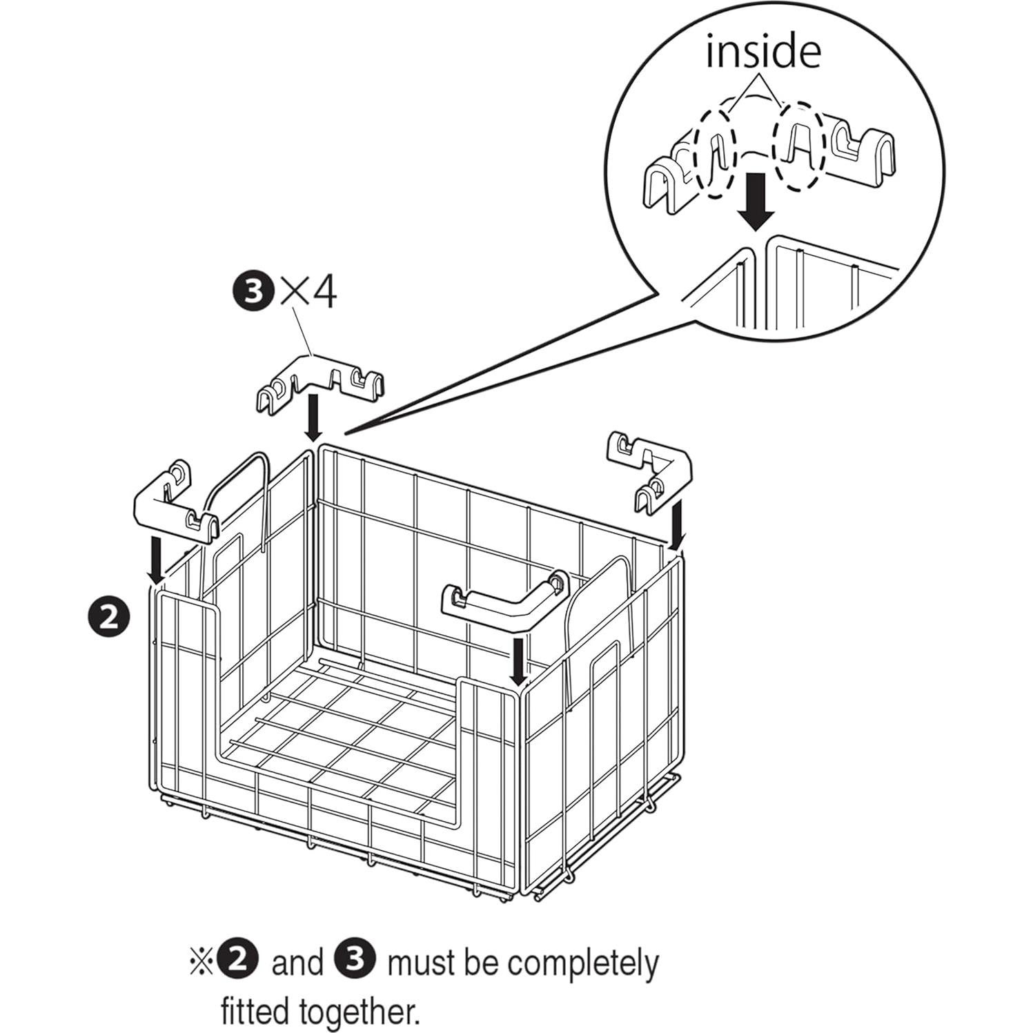 Cesta de Alambre IRIS USA con Tapa - Paquete de 2, 27.2x34.7x20.3 cm