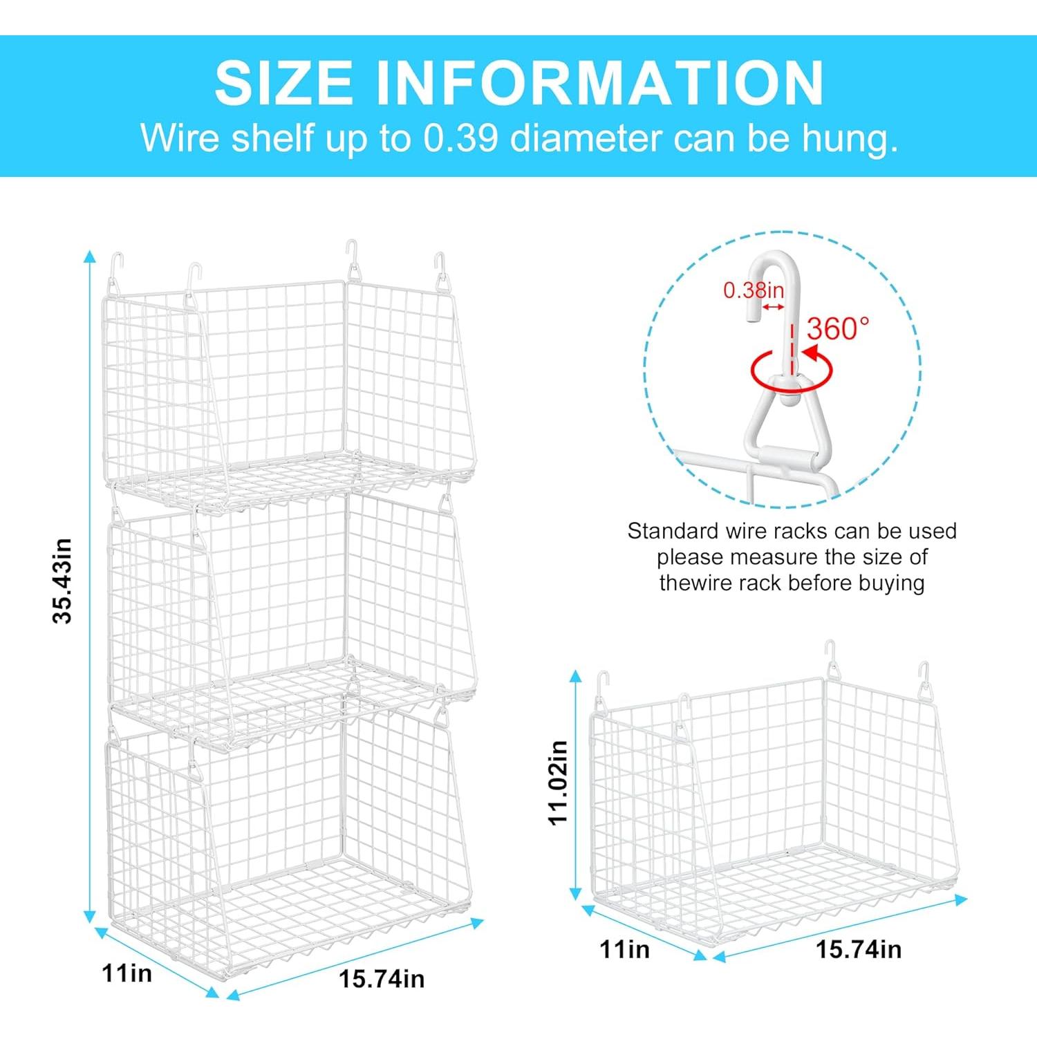 Cestas de Lavandería Colgantes Sonyabecca - 3 Unidades Plegables